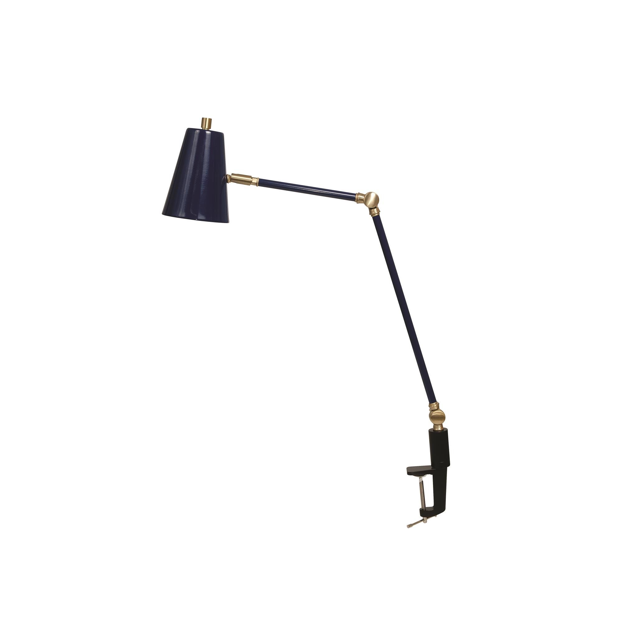 Shown in Navy Blue/Satin Brass finish and Metal shade
