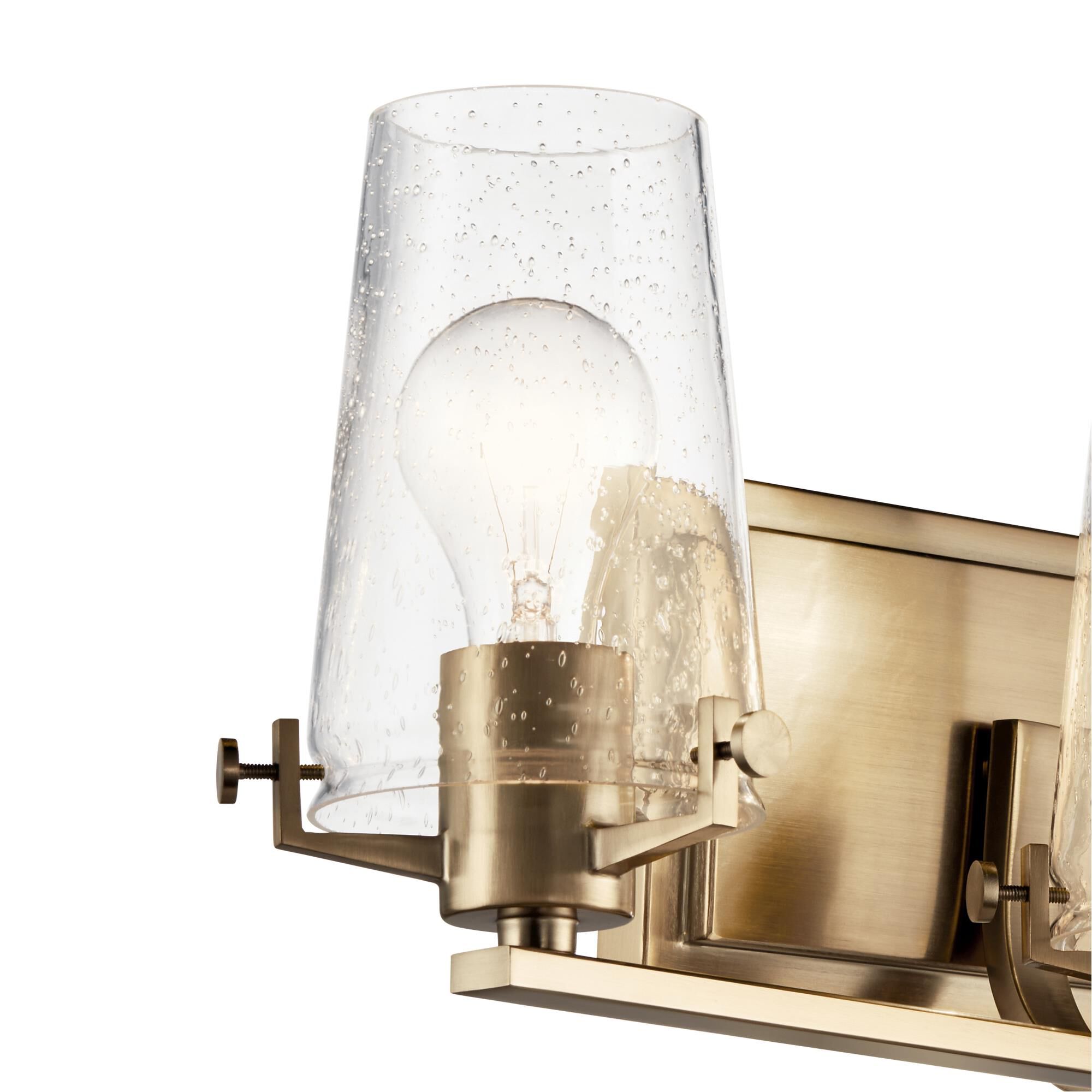 Shown in Champagne Bronze finish and Seeded glass