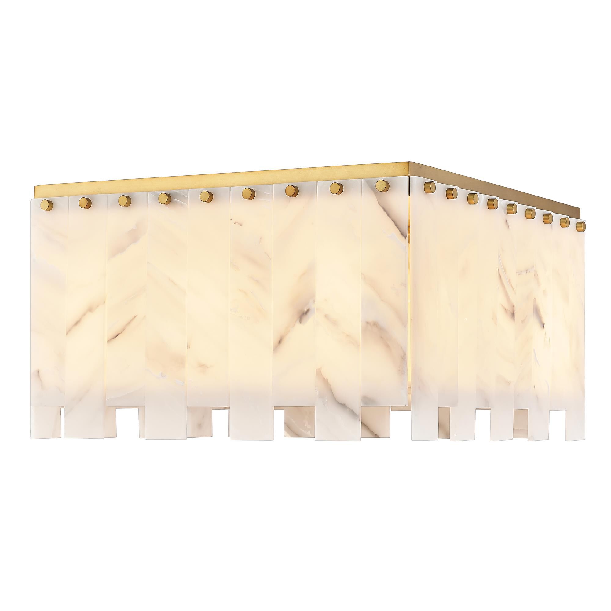 Shown in Rubbed Brass finish and Alabaster Resin shade