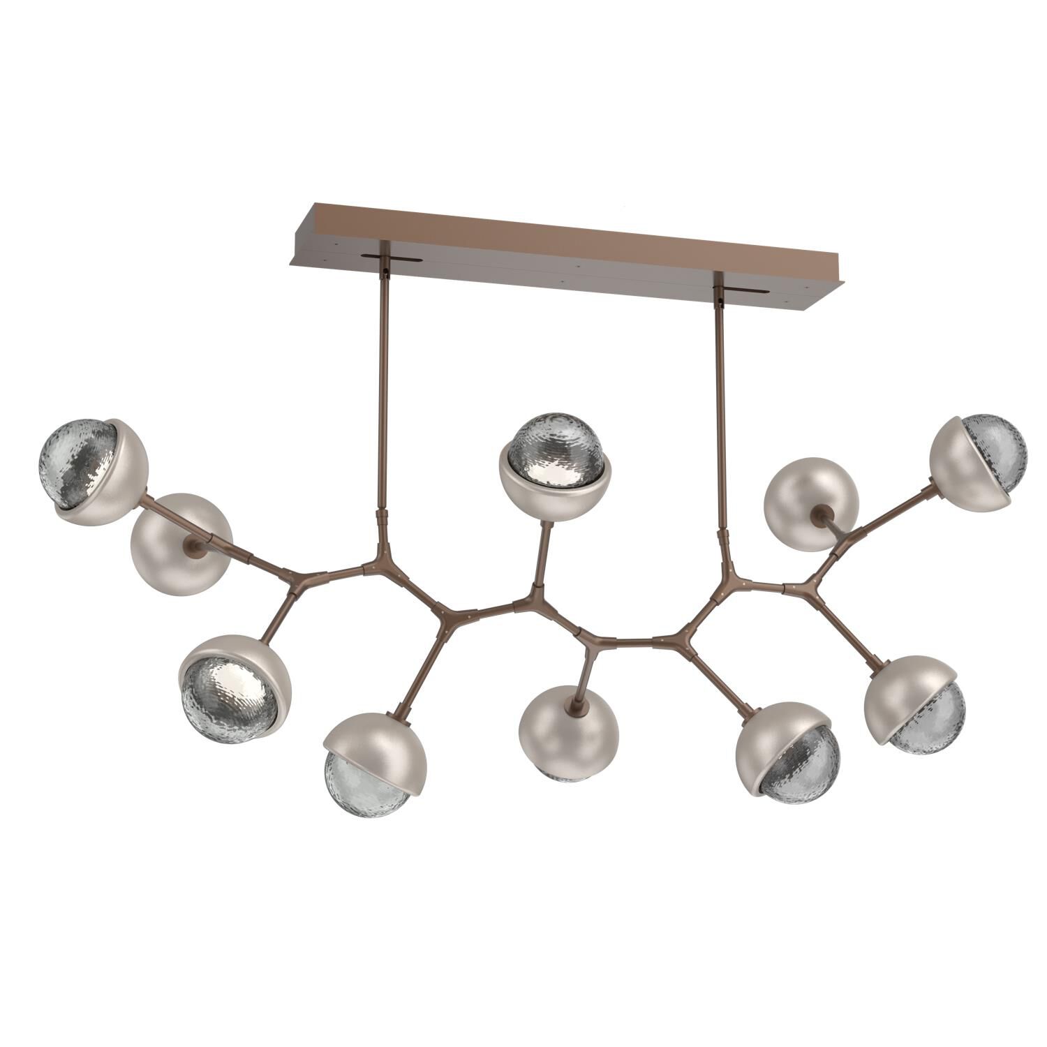 Shown in Burnished Bronze finish and Smoke glass and Beige Silver accent