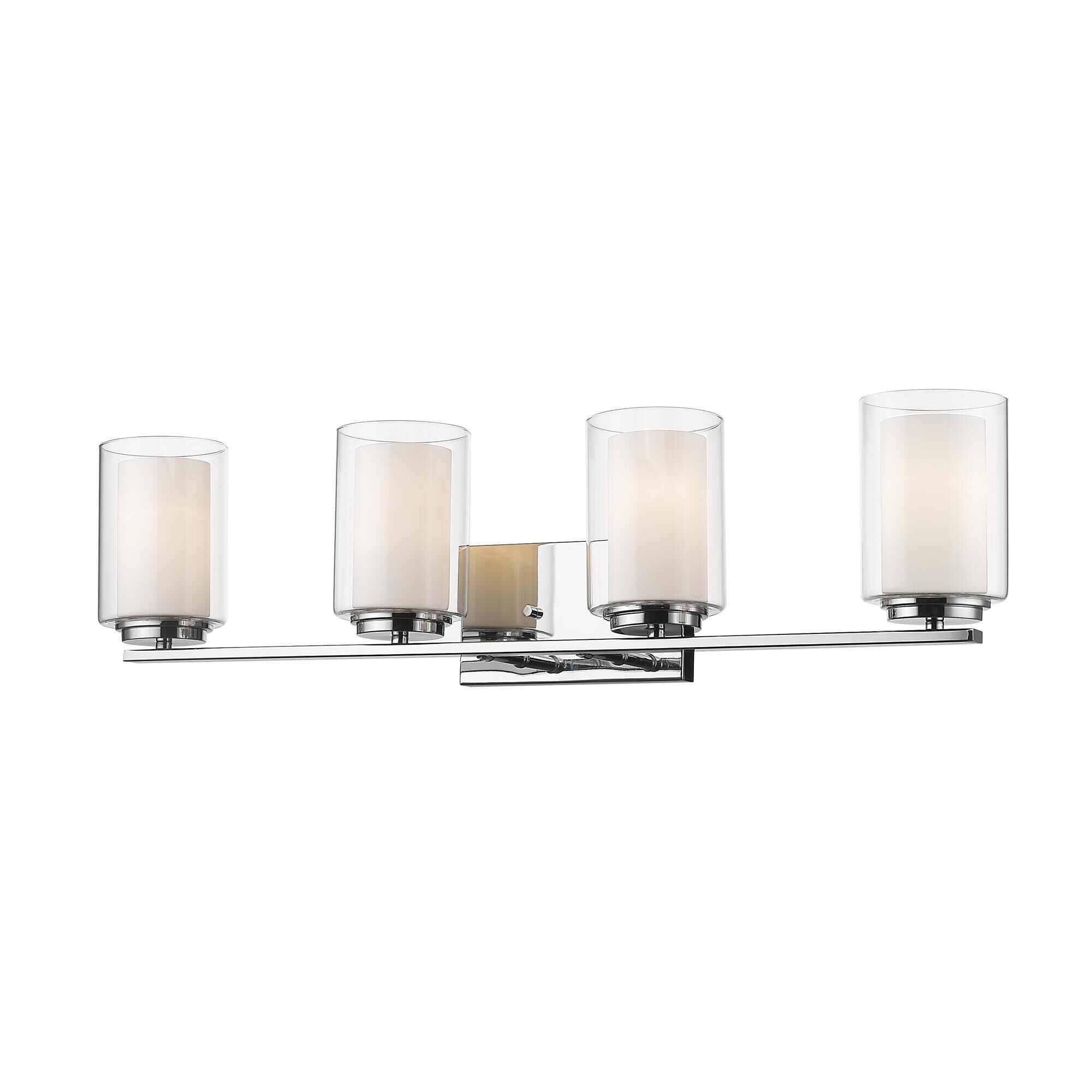 Shown in Chrome finish and Glass shade