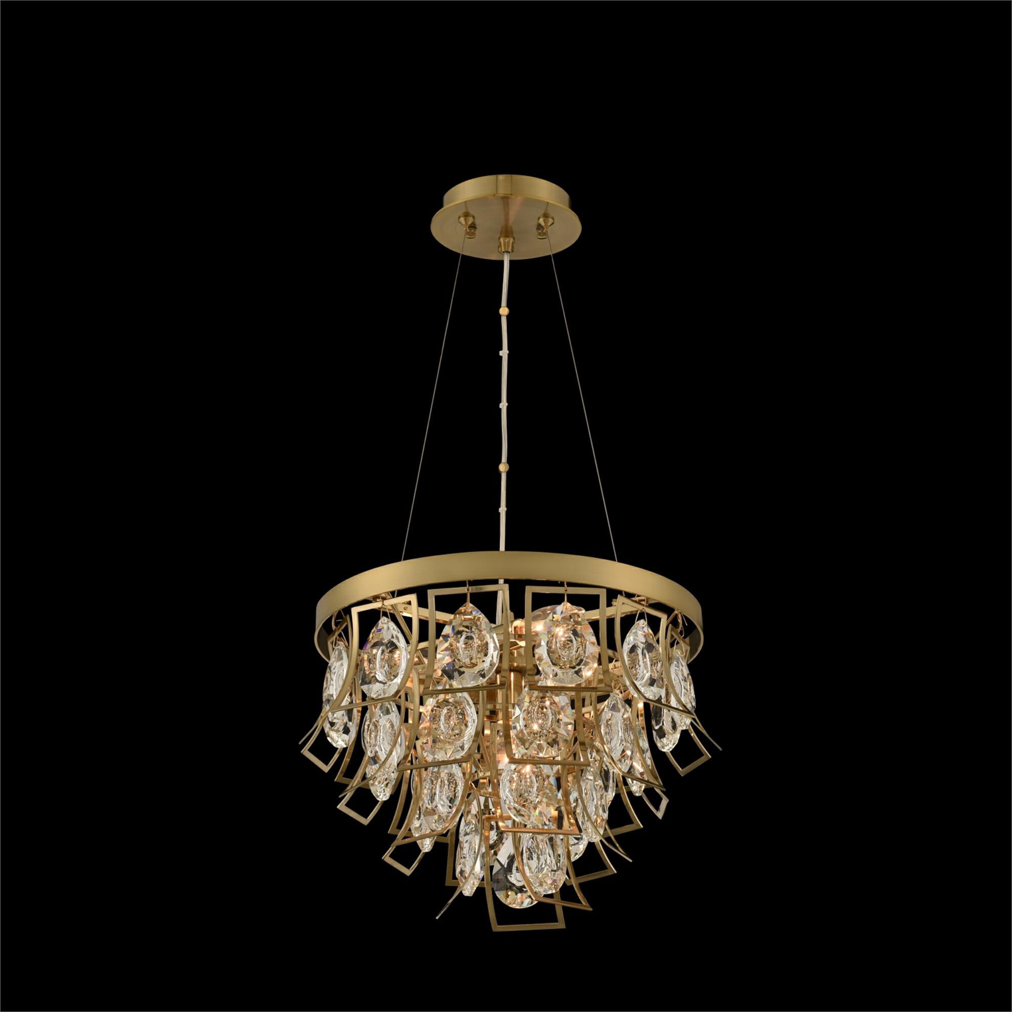 Shown in Brushed Brass finish and Firenze Clear crystal