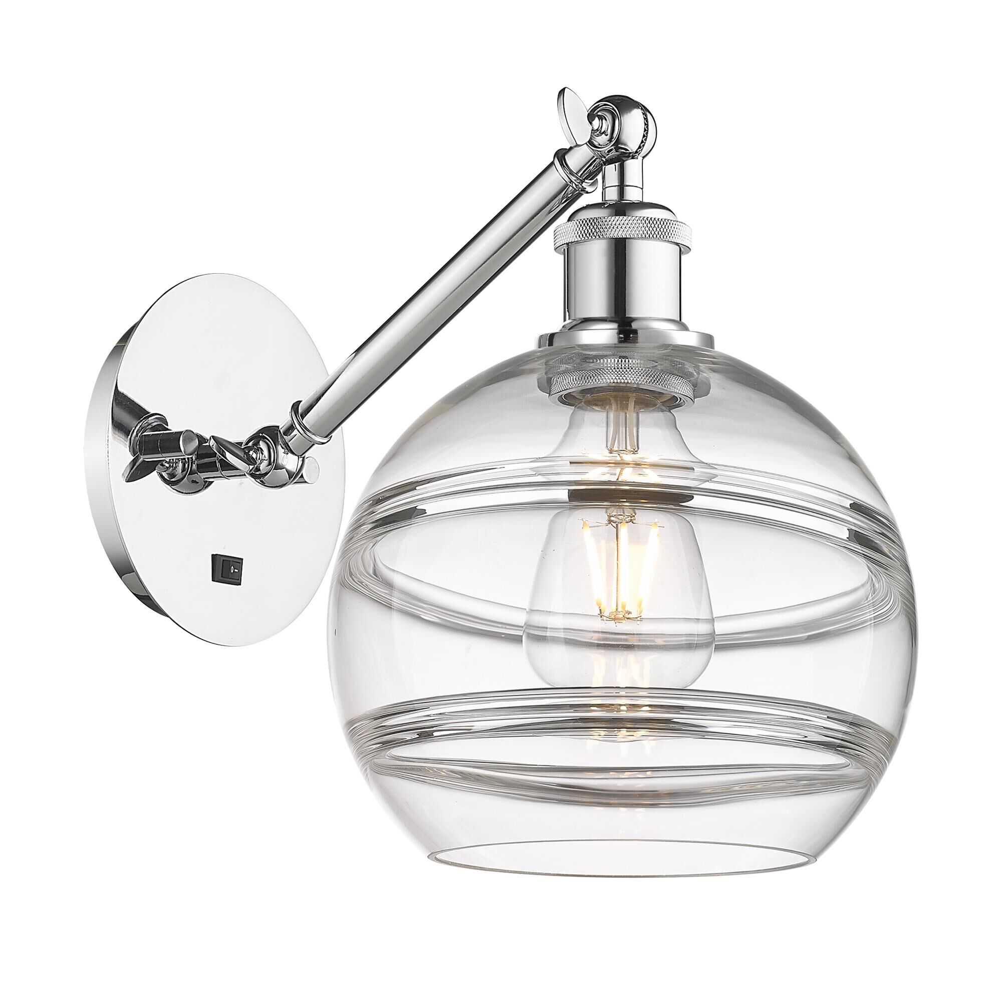 Shown in Polished Chrome finish and Clear glass