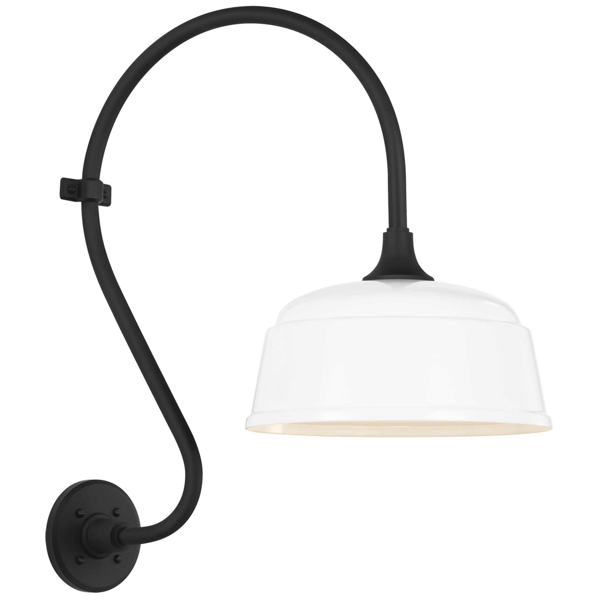 Shown in Matte Black finish and White shade