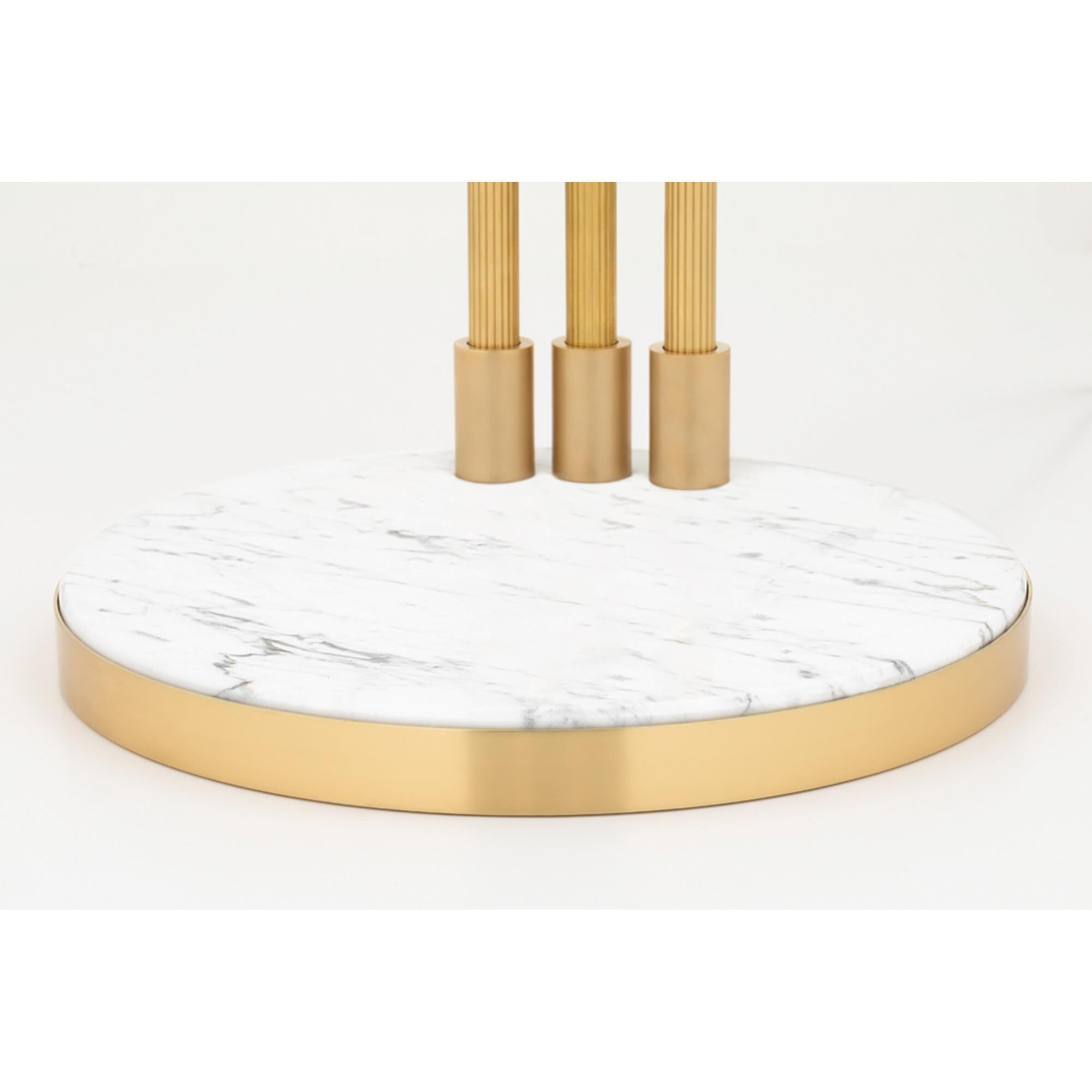 Shown in Aged Brass finish and Belgian Linen shade