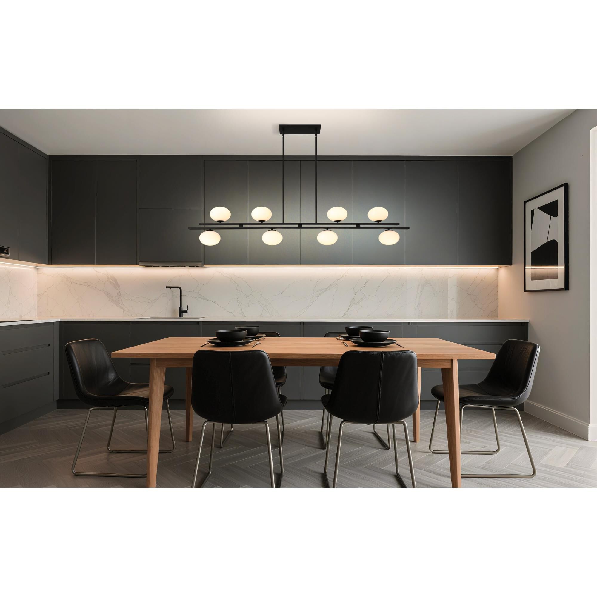 Shown in Matte Black finish and Opal glass