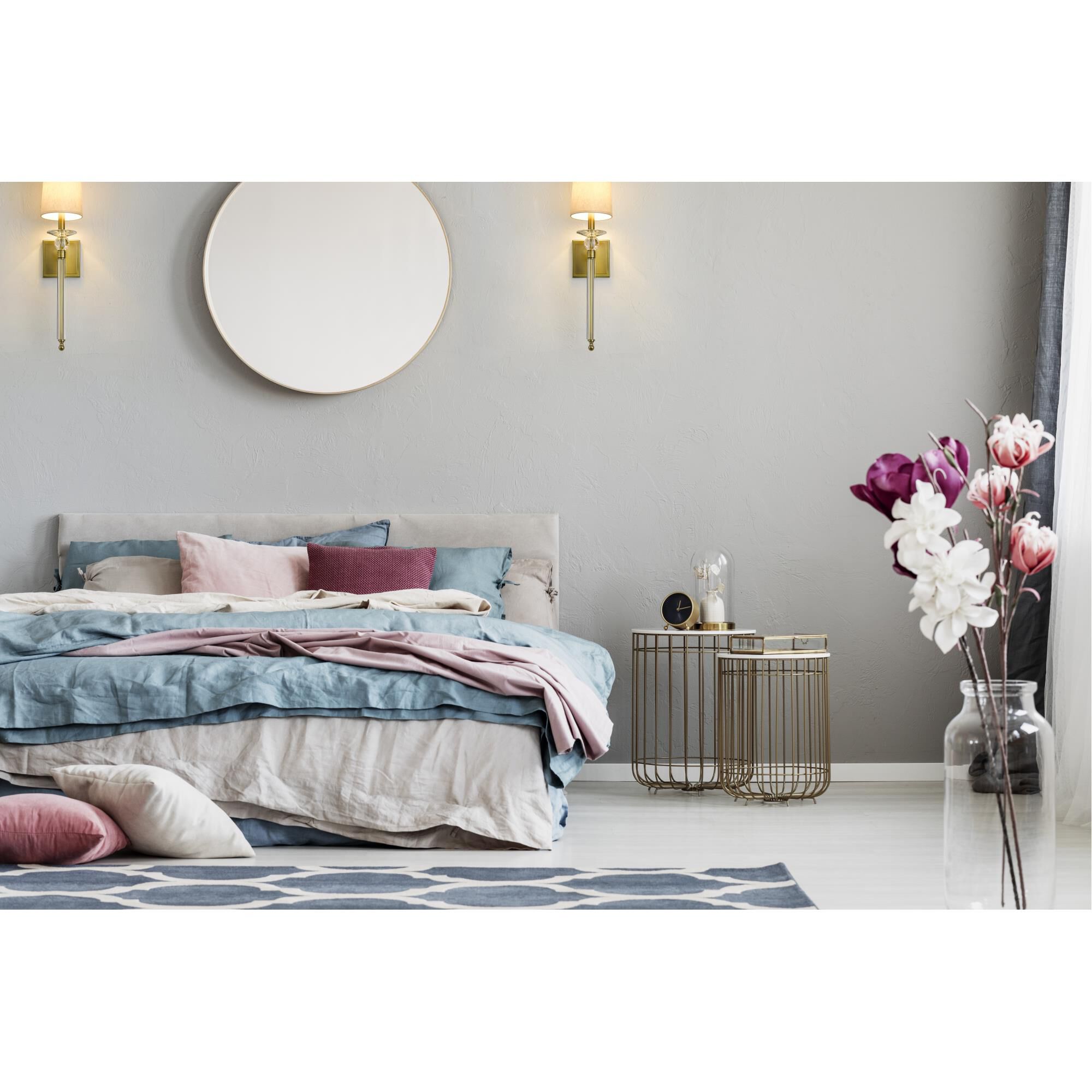 Shown in Rubbed Brass finish and Parchment Paper glass and Parchment Paper shade