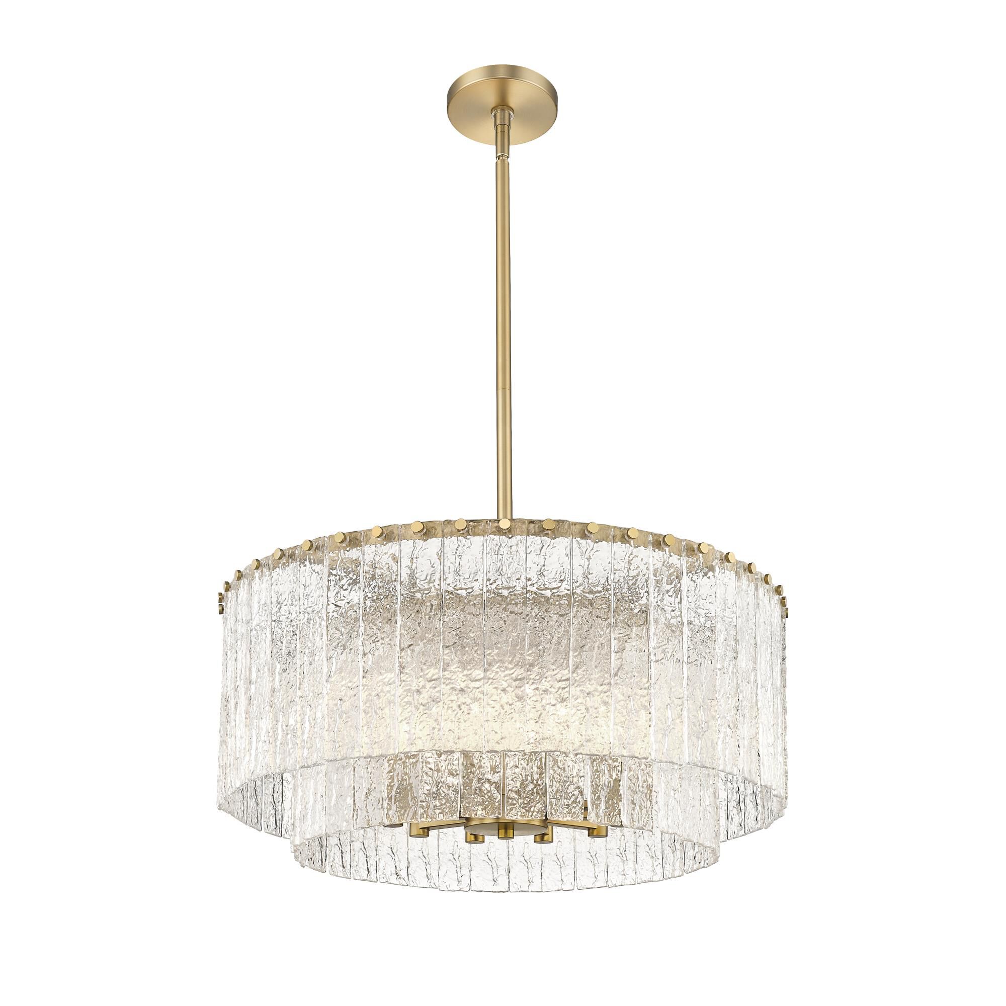 Shown in Modern Gold finish and Clear glass and Clear shade