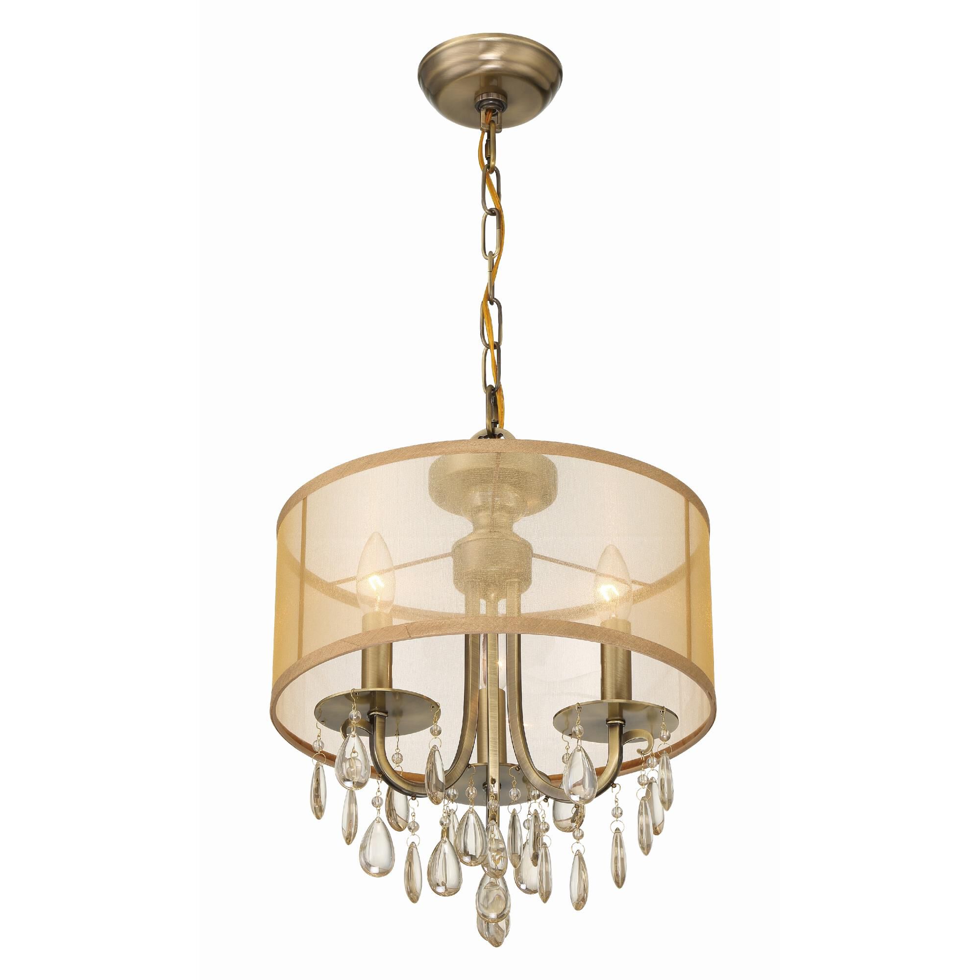 Hampton 14 Inch 3 Light Mini Chandelier by Crystorama