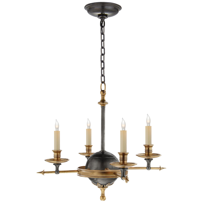 Chapman & Myers Leaf And Arrow 15 Inch 4 Light Mini Chandelier by Visual Comfort Signature Collection