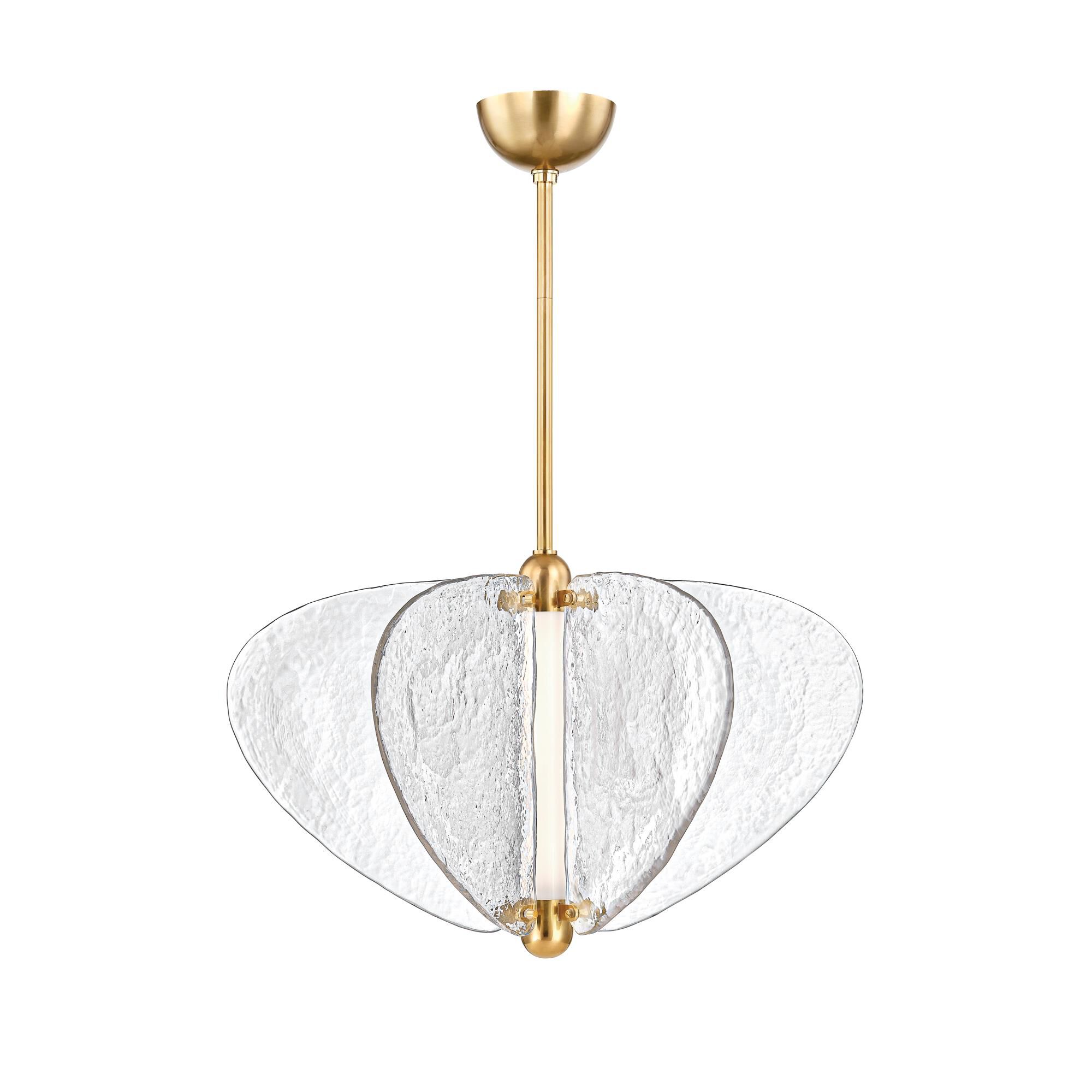 Shown in Vintage Brass finish and Clear glass