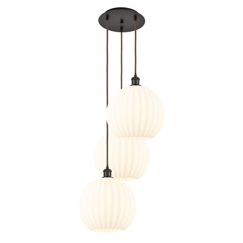 Bruno Marashlian White Venetian 19 Inch Multi Light Pendant by Innovations Lighting