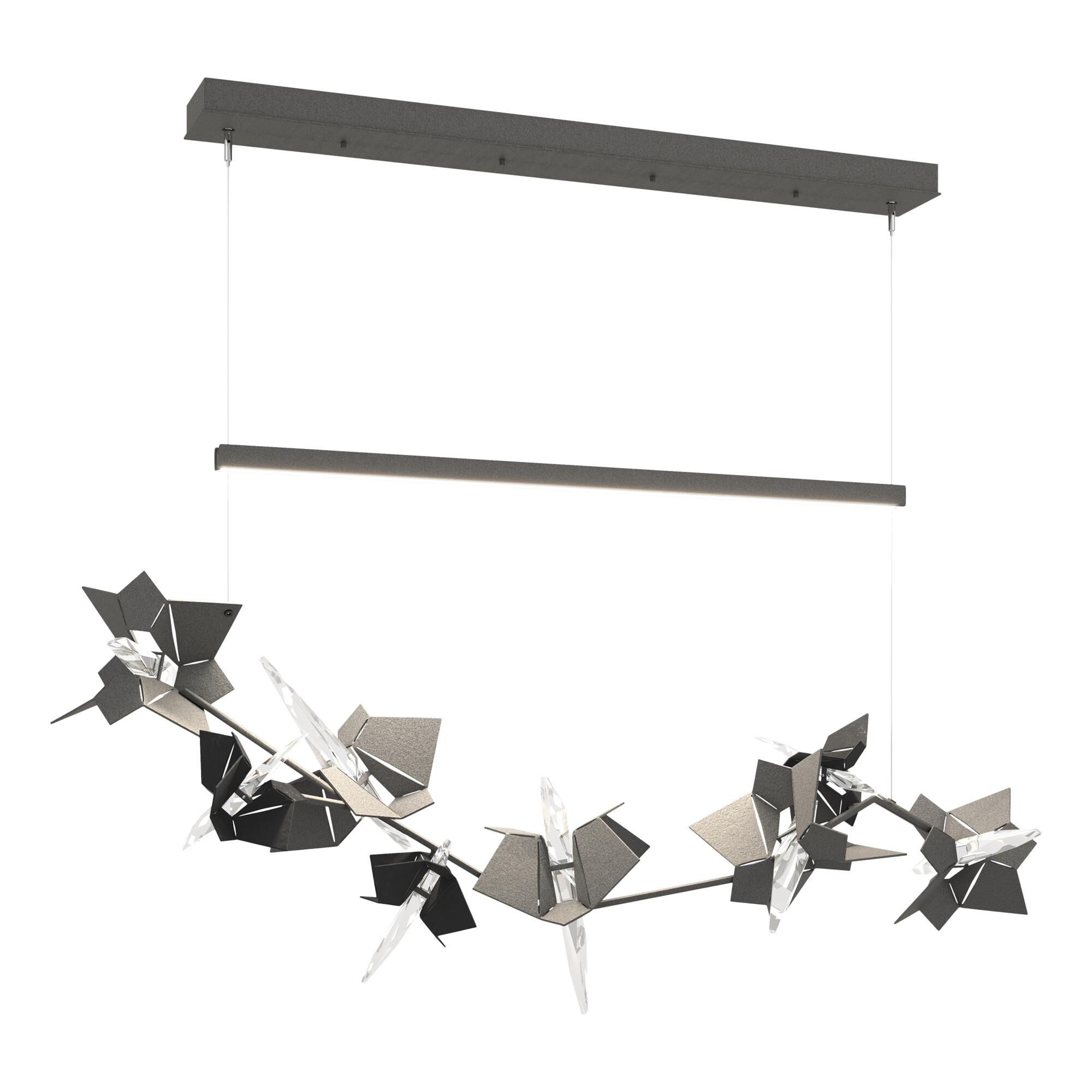 Shown in Natural Iron finish and Swarovski crystal and Natural Iron glass and Black accent