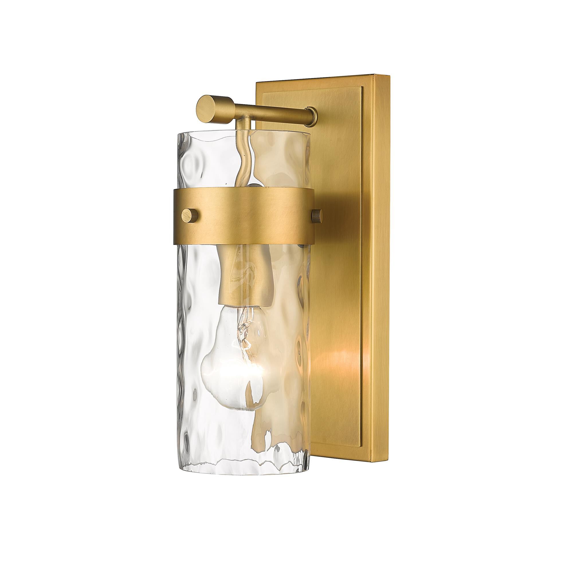 Shown in Rubbed Brass finish and Glass shade
