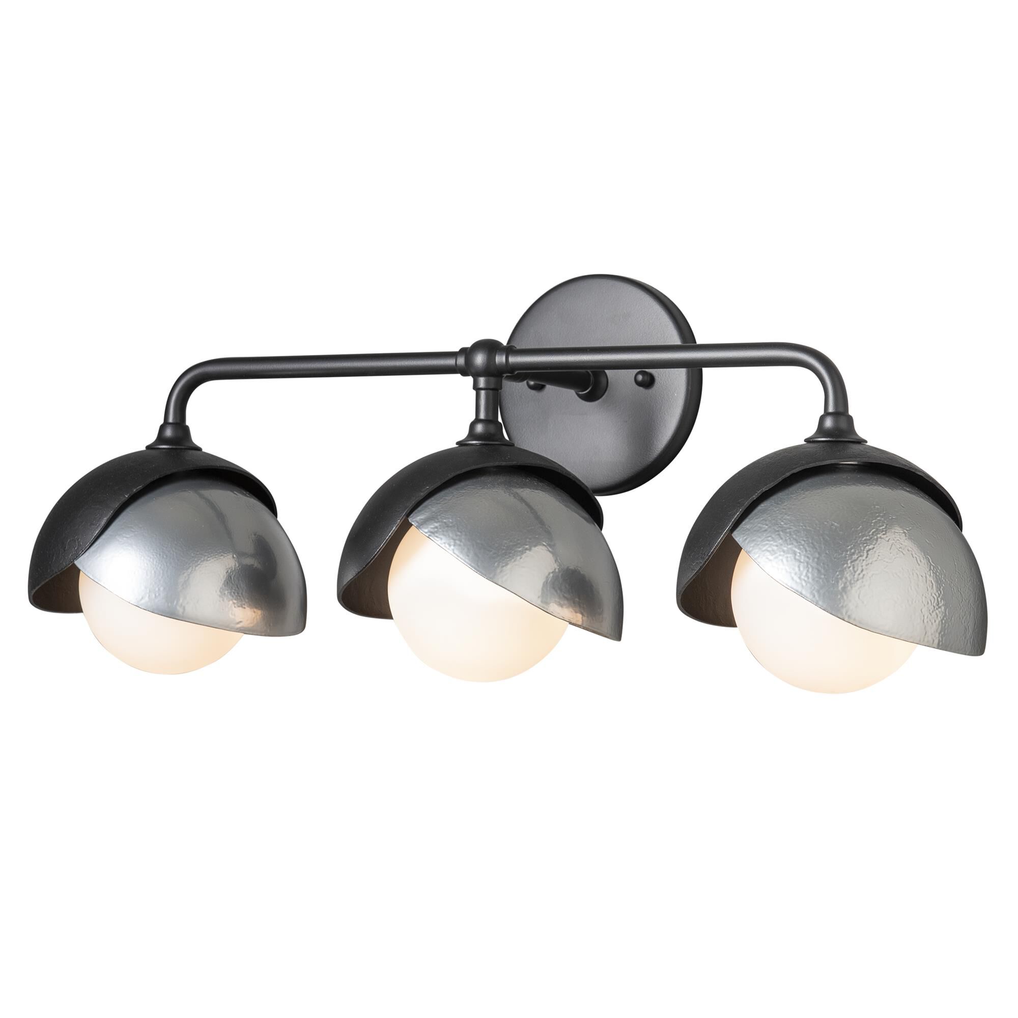 Shown in Black finish and Opal glass and Sterling accent