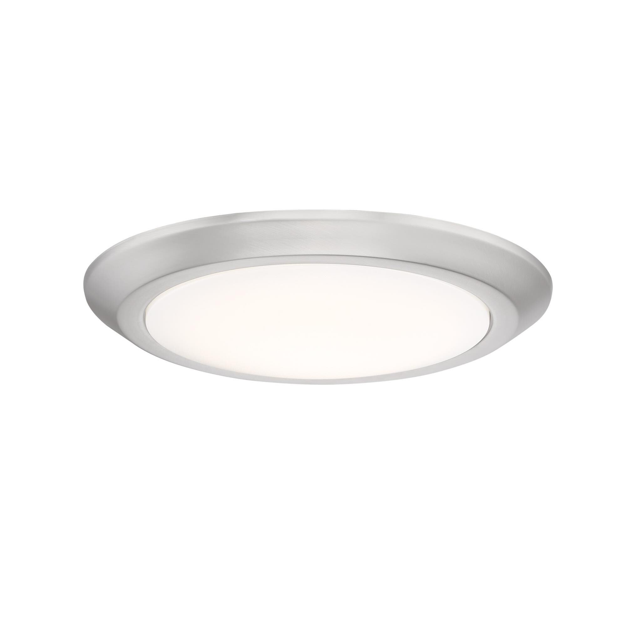 Shown in Brushed Nickel finish and White Acrylic glass