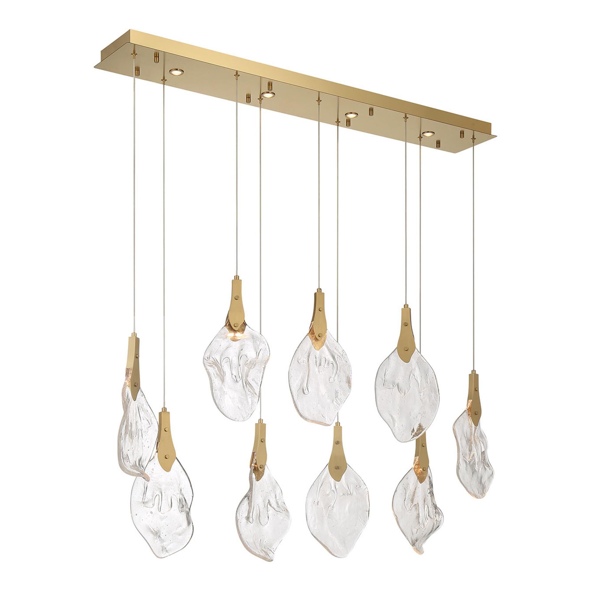 Shown in Gold finish and Clear Organic glass