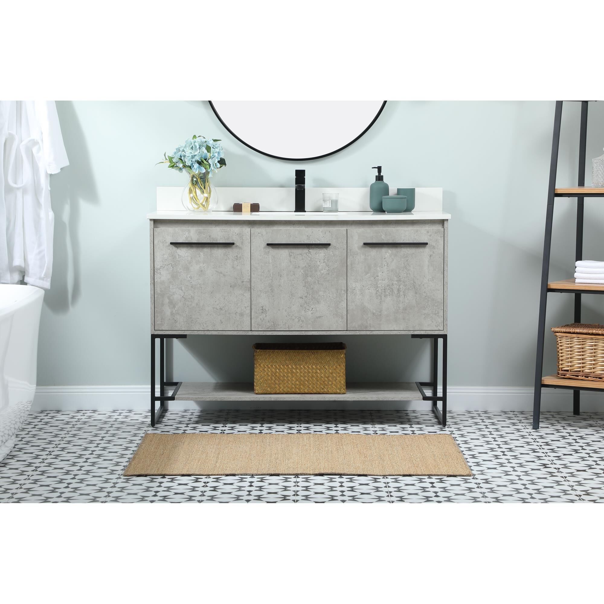 Shown in Concrete Grey finish