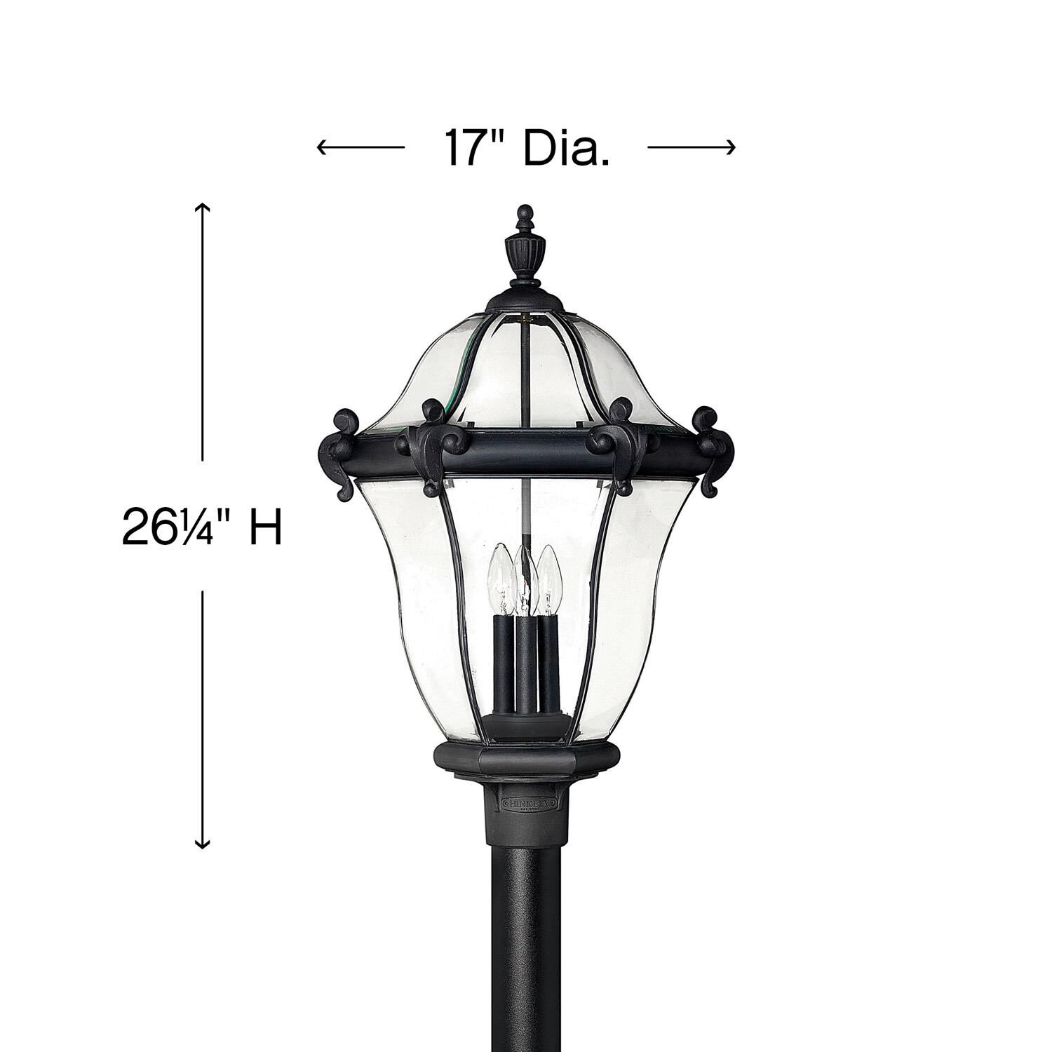 San Clemente 26 Inch Tall 3 Light Outdoor Post Lamp by Hinkley Lighting