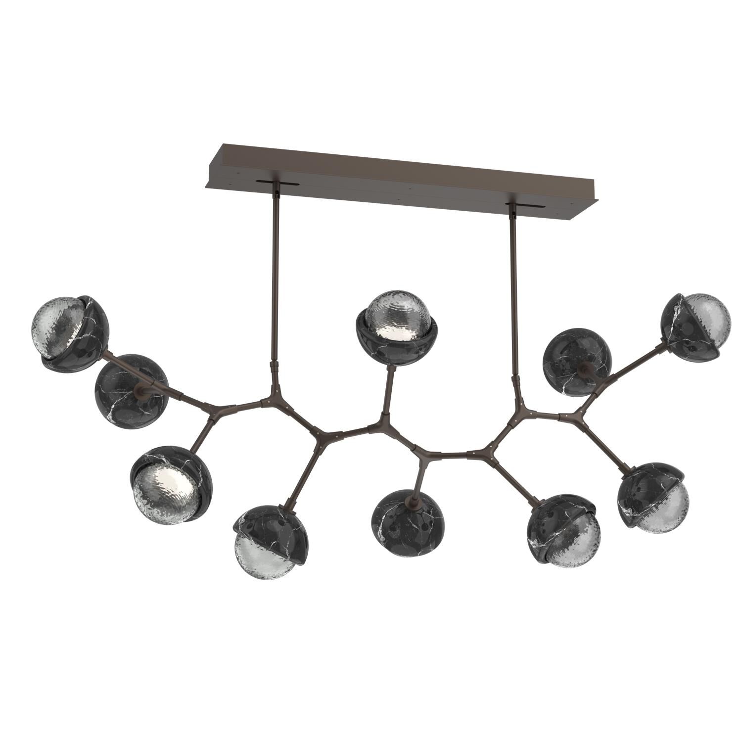 Shown in Flat Bronze finish and Smoke glass and Black Marble accent