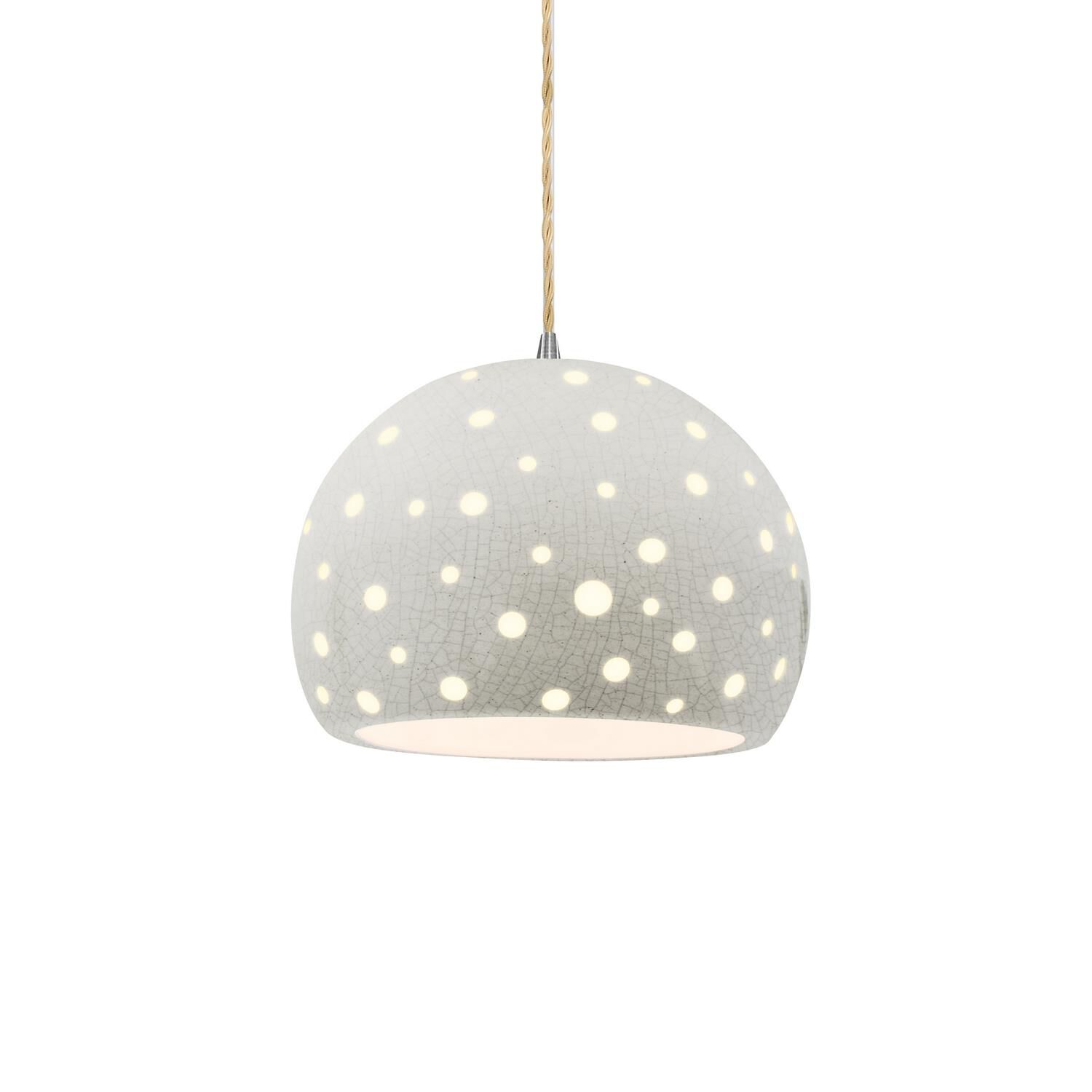 Perforated Globe 10 Inch Large Pendant by Justice Design Group