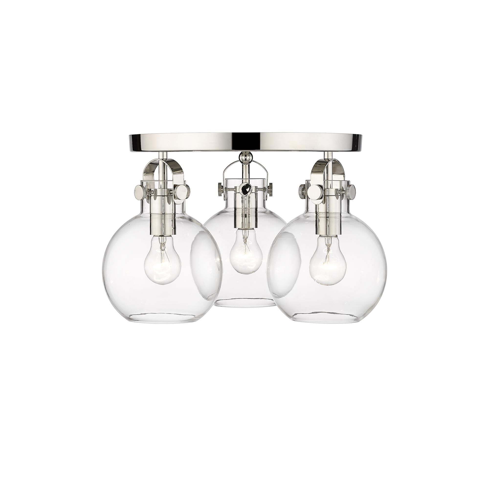 Shown in Polished Nickel finish and Clear glass