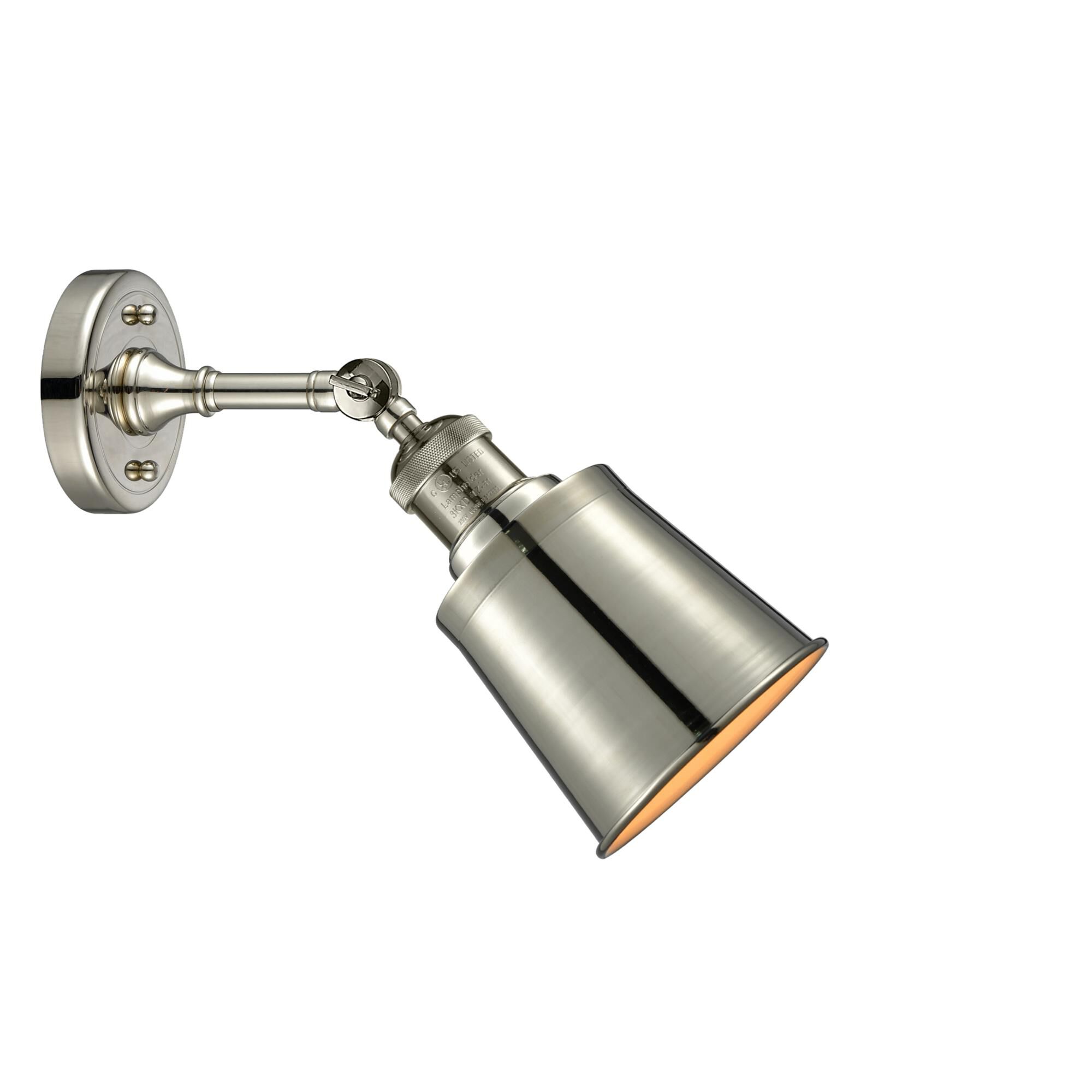 Shown in Polished Nickel finish and Polished Nickel shade