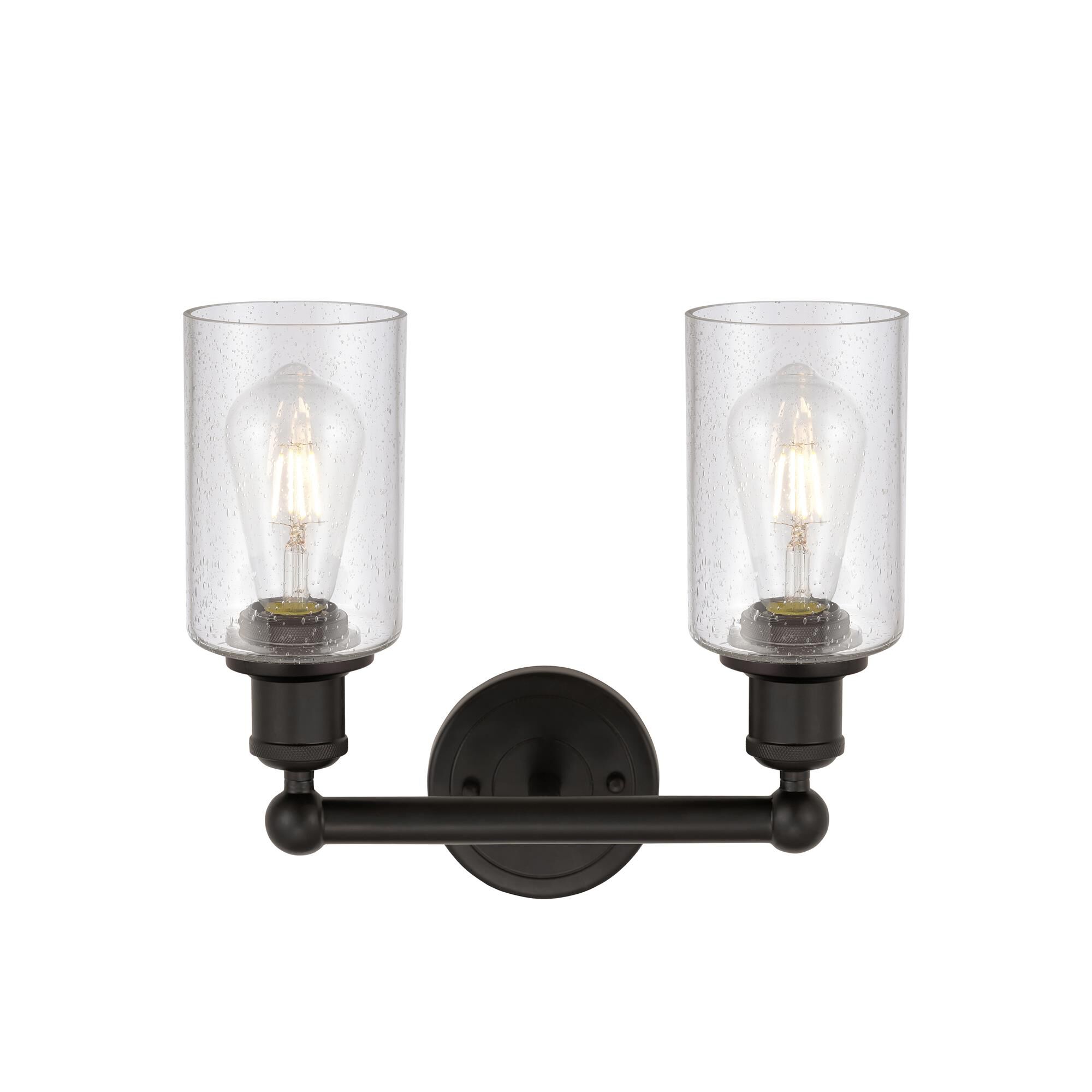 Shown in Oil Rubbed Bronze finish and Seedy glass