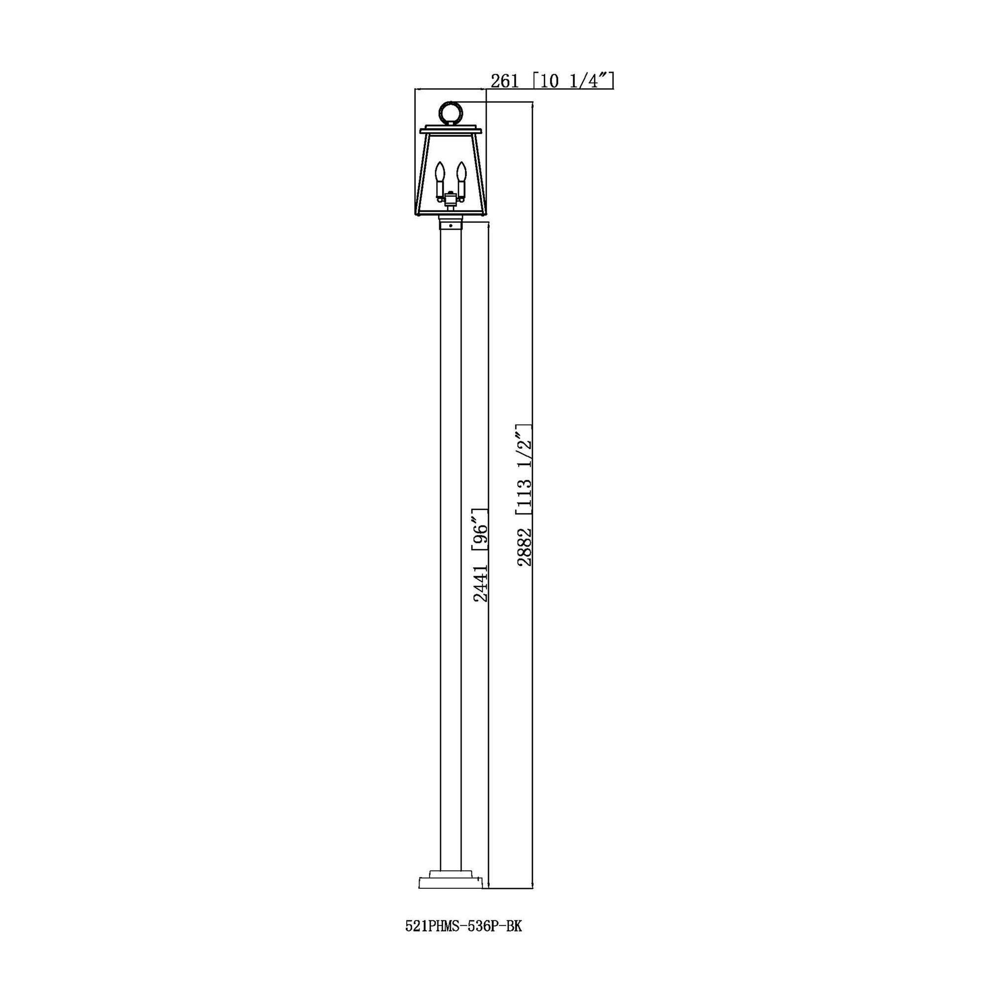 Broughton 112 Inch Tall 2 Light Outdoor Post Lamp by Z-Lite