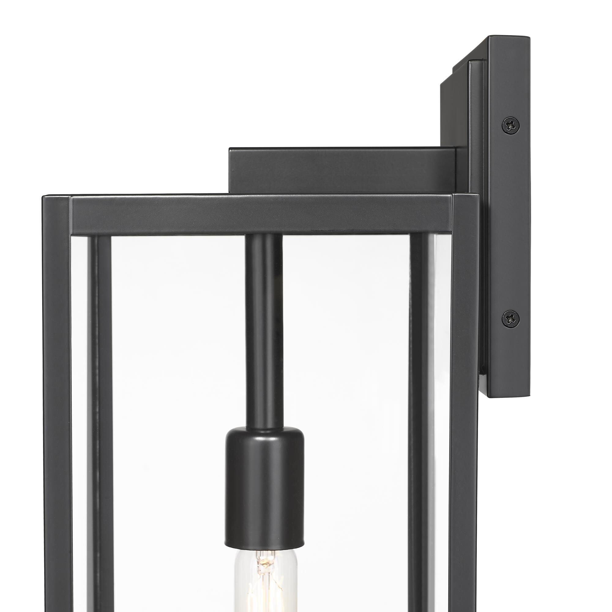 Shown in Black finish and Glass shade