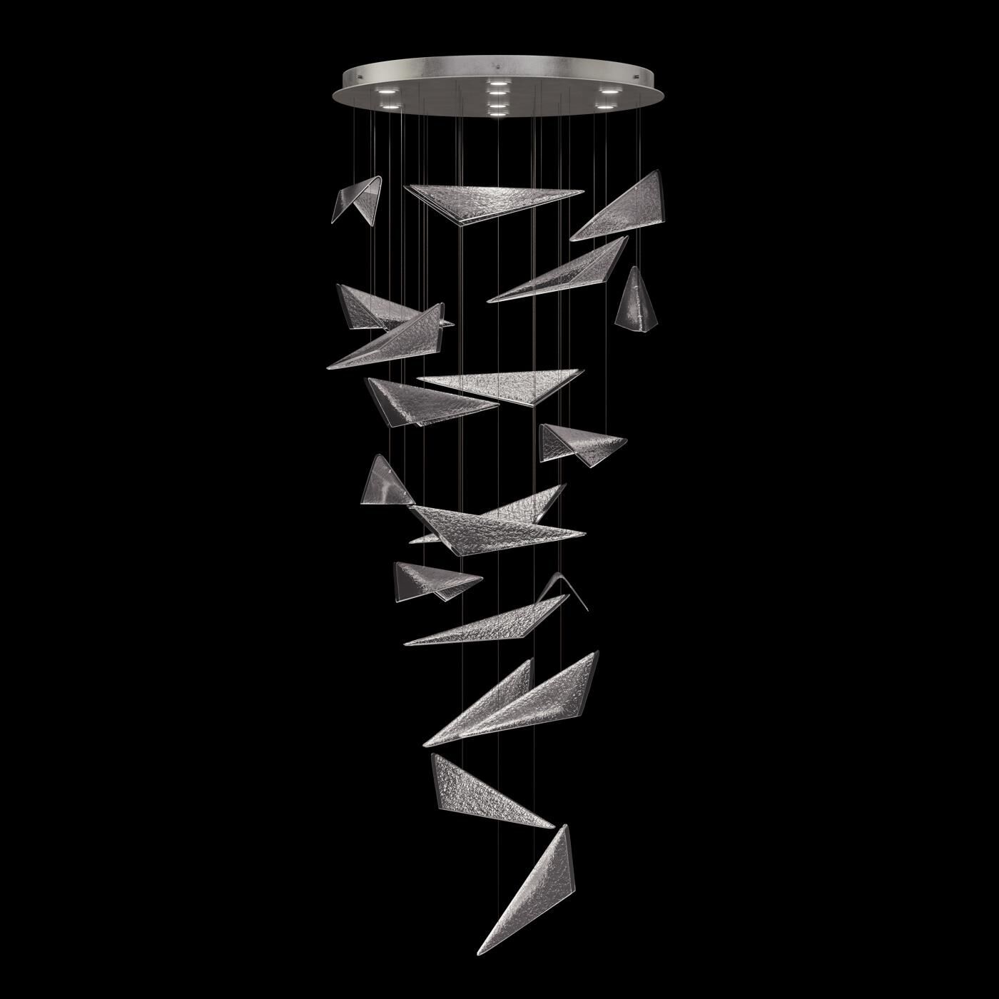 Shown in Silver finish and Clear Hammered glass