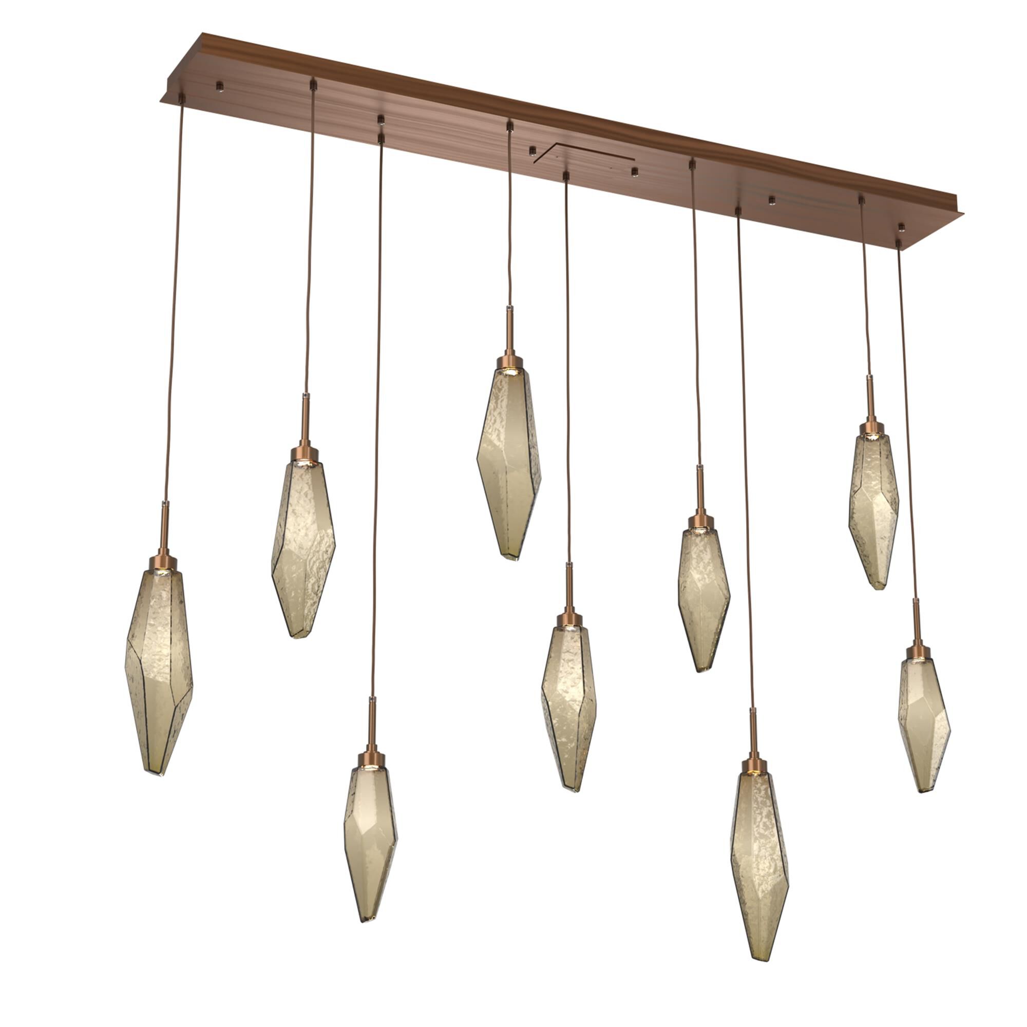 Shown in Burnished Brass finish and Chilled Bronze glass