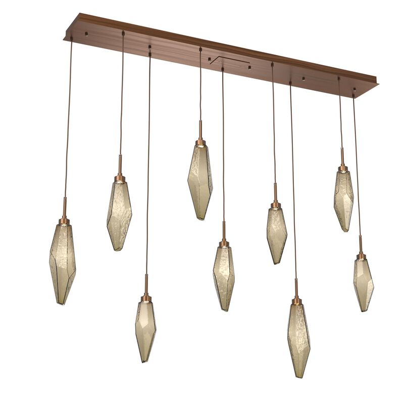 Rock Crystal Linear Suspension Light by Hammerton Studio