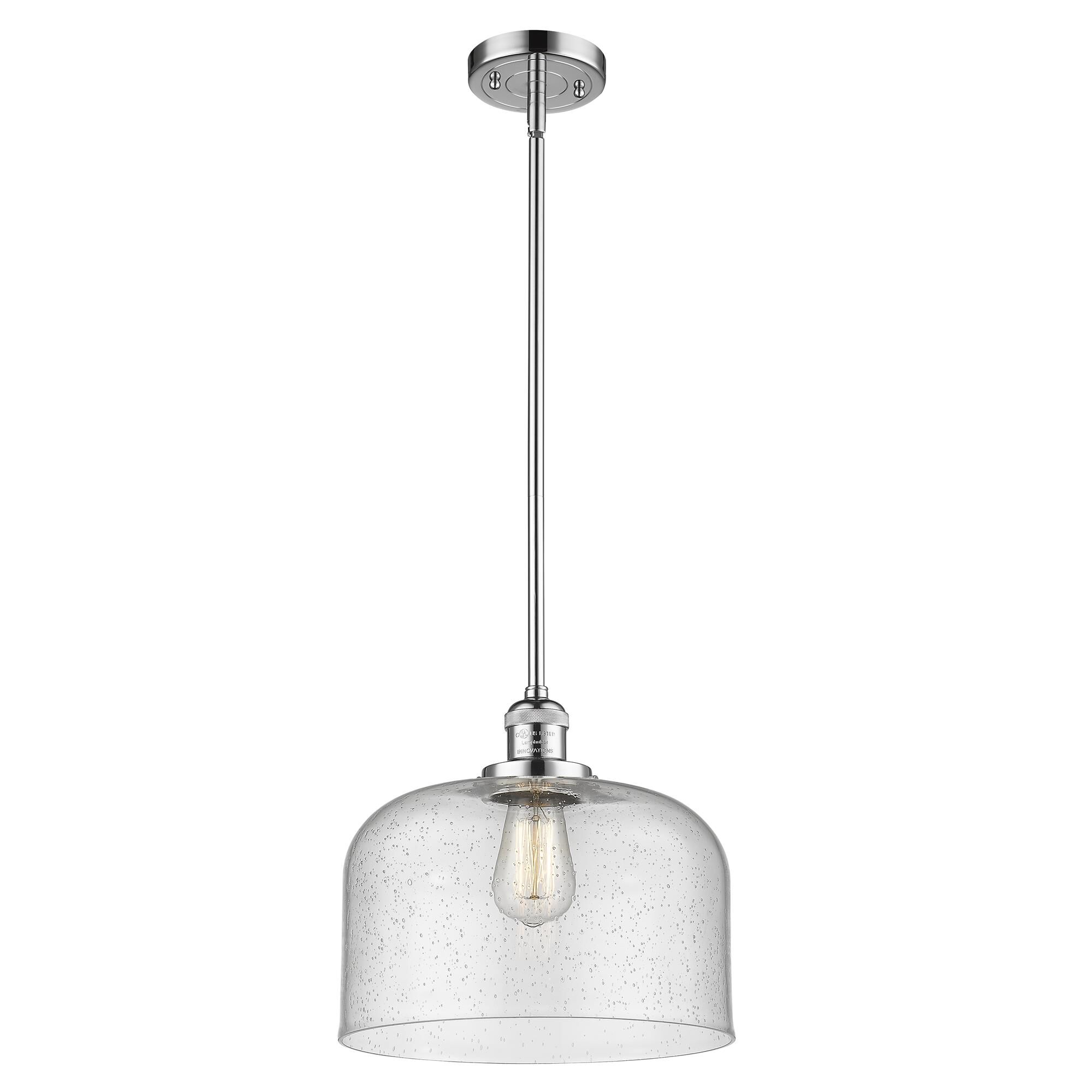 Shown in Polished Chrome finish and Seedy glass