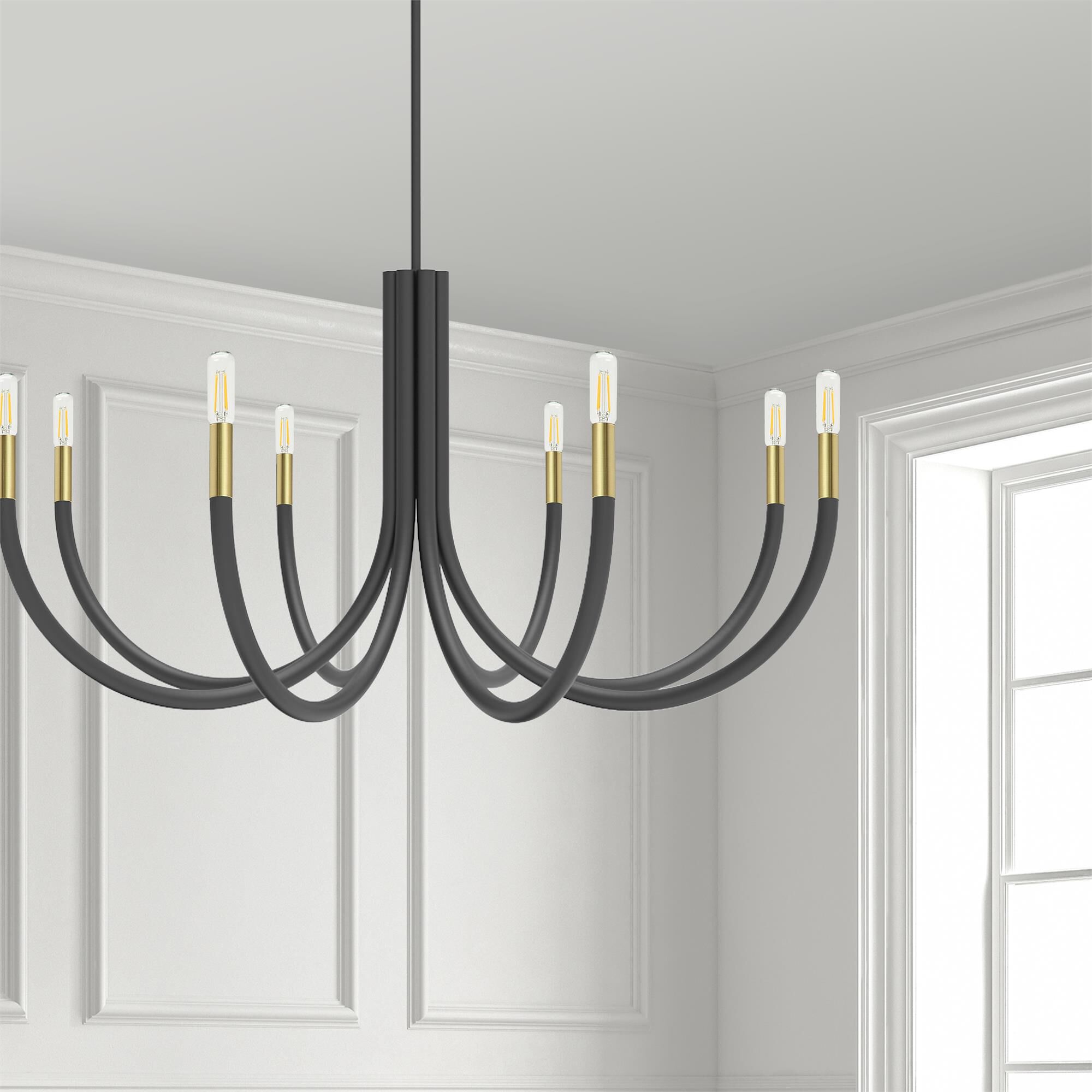 Shown in Black and Aged Brass finish