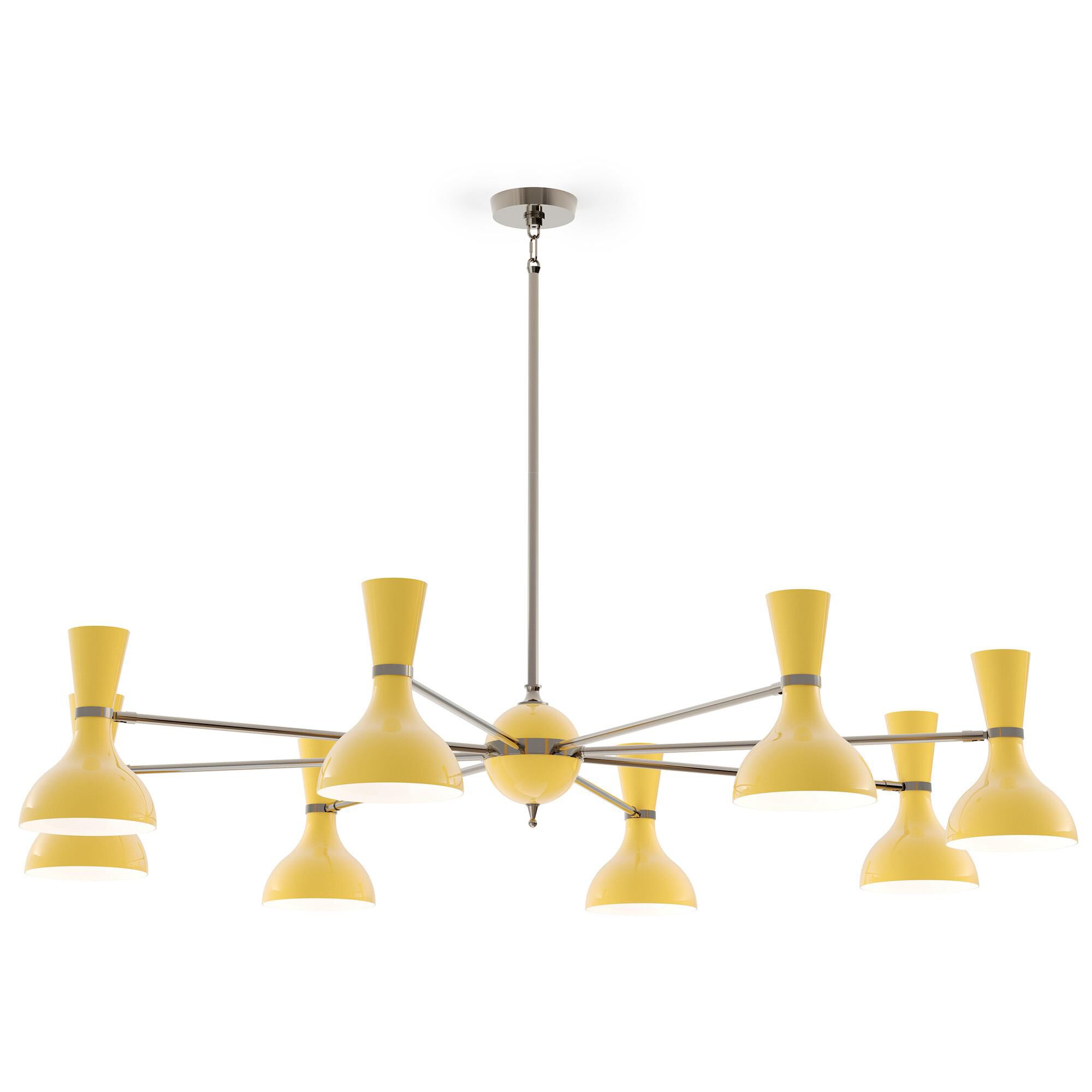 Shown in Polished Nickel finish and Sunset shade