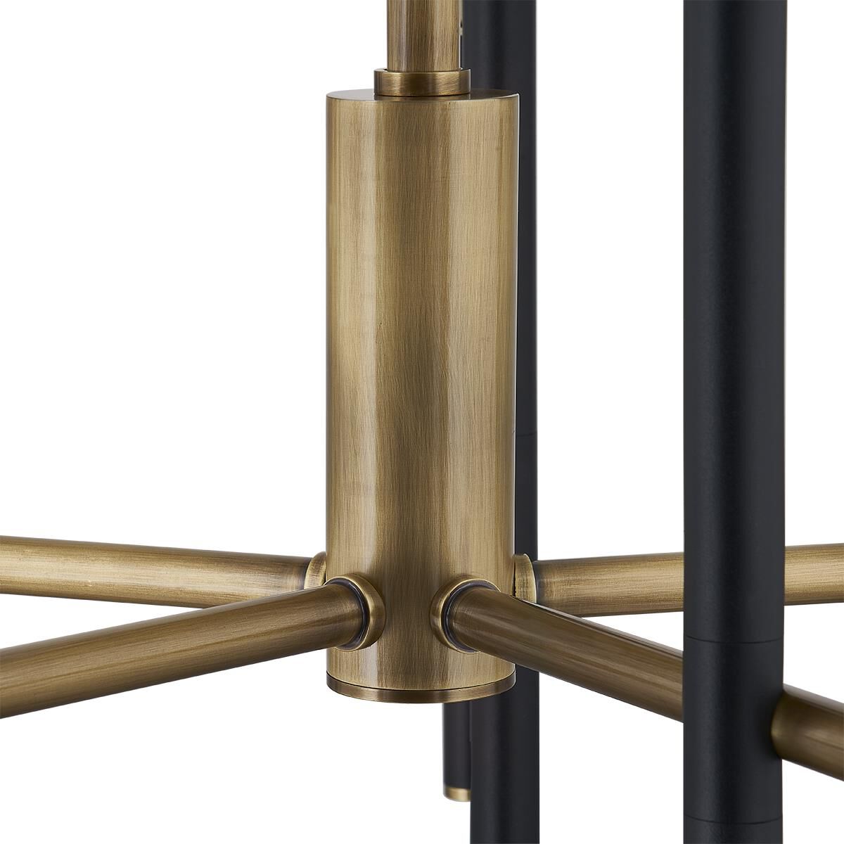 Shown in Patina Brass finish and White shade