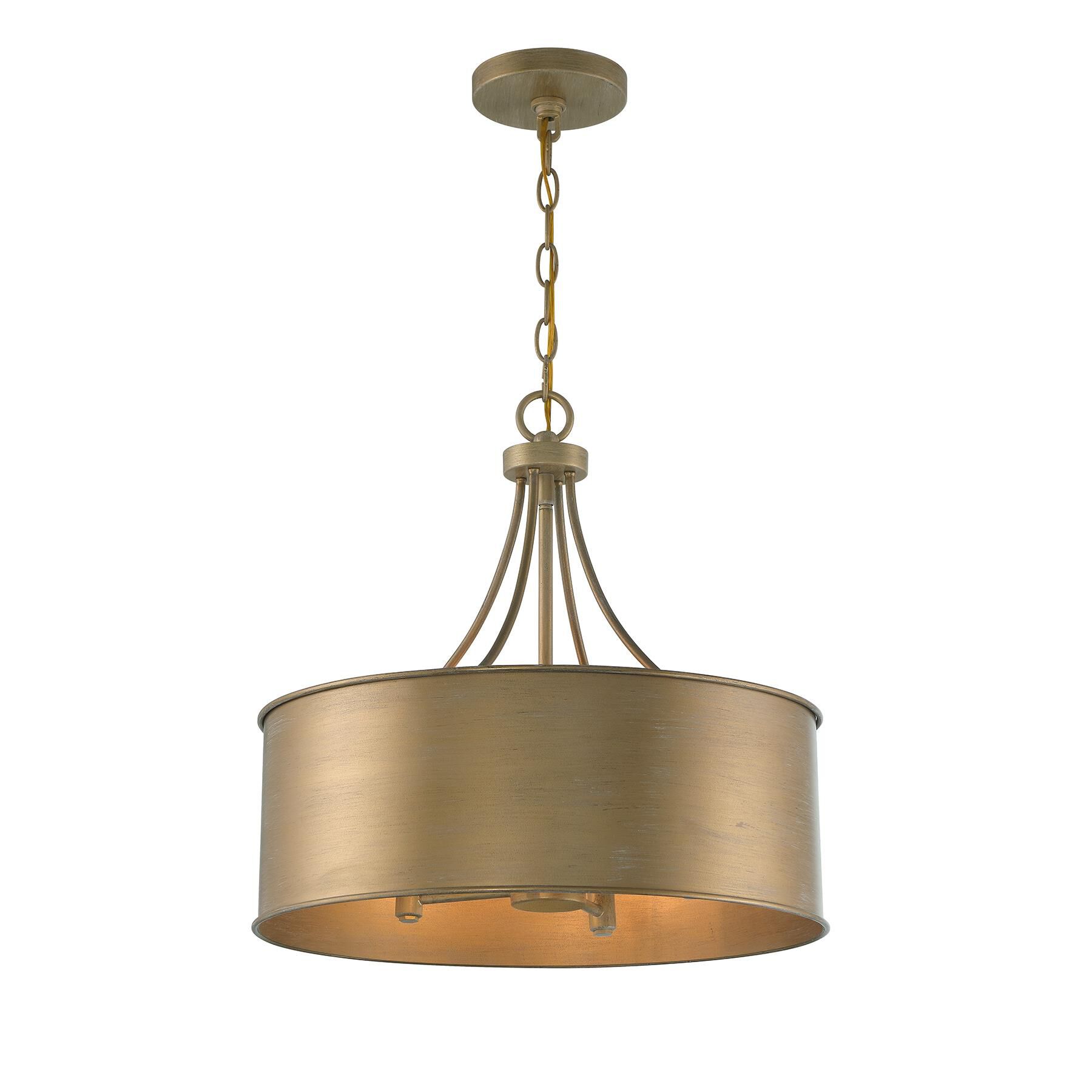 Shown in Brushed Gold finish and Metal shade