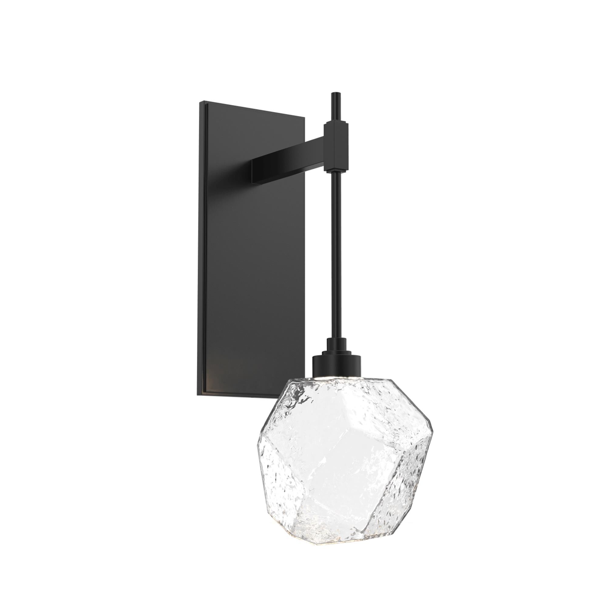 Shown in Matte Black finish and Blown Gem Clear glass