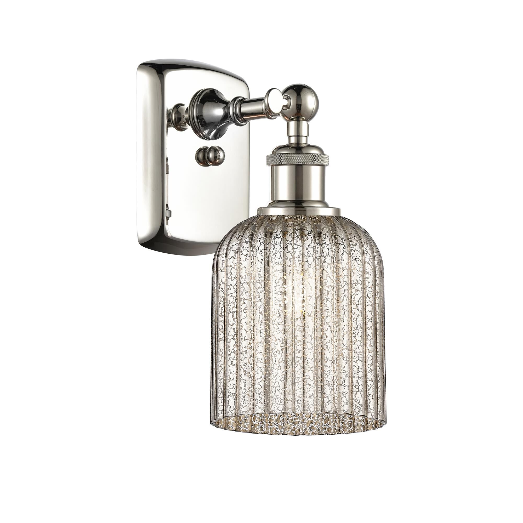 Shown in Polished Nickel finish and Mercury shade