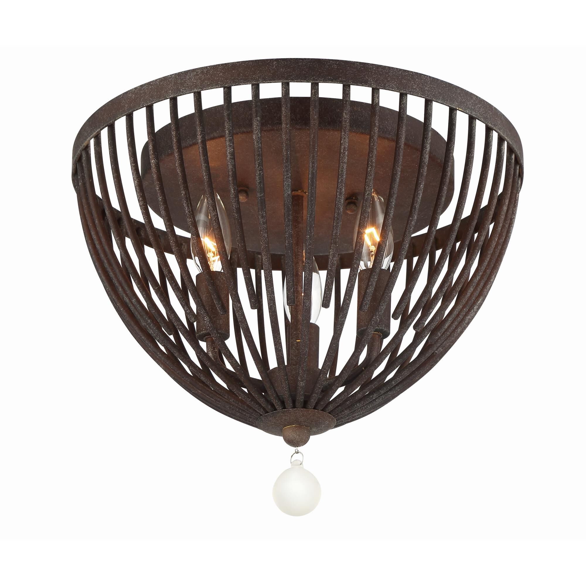 Duval 14 Inch 3 Light Semi Flush Mount by Crystorama