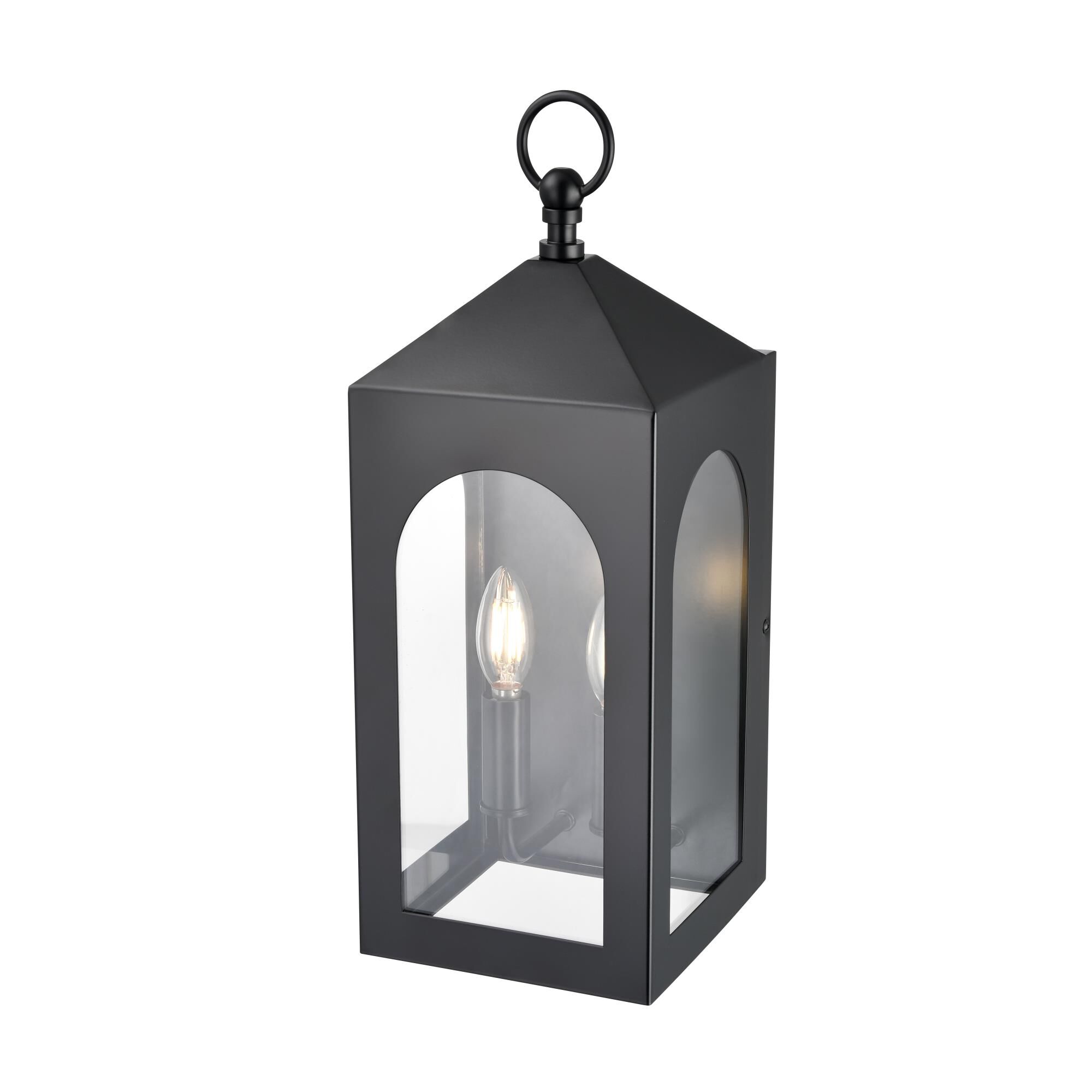 Shown in Powder Coated Black finish and Clear glass