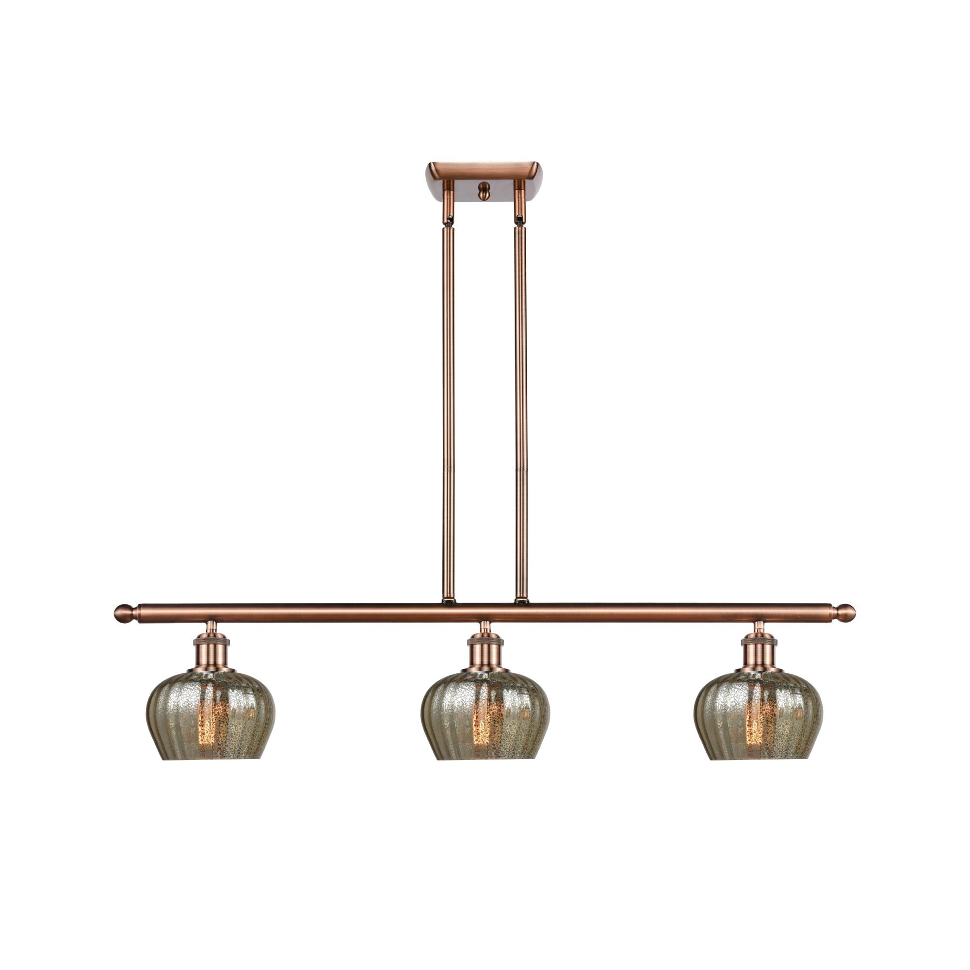 Shown in Antique Copper finish and Bowl glass and Glass shade