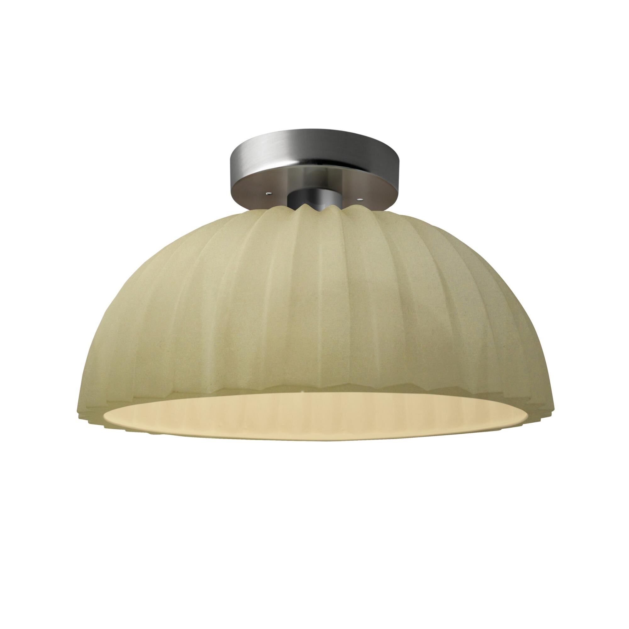 Pleated Dome 13 Inch Semi Flush Mount by Justice Design Group