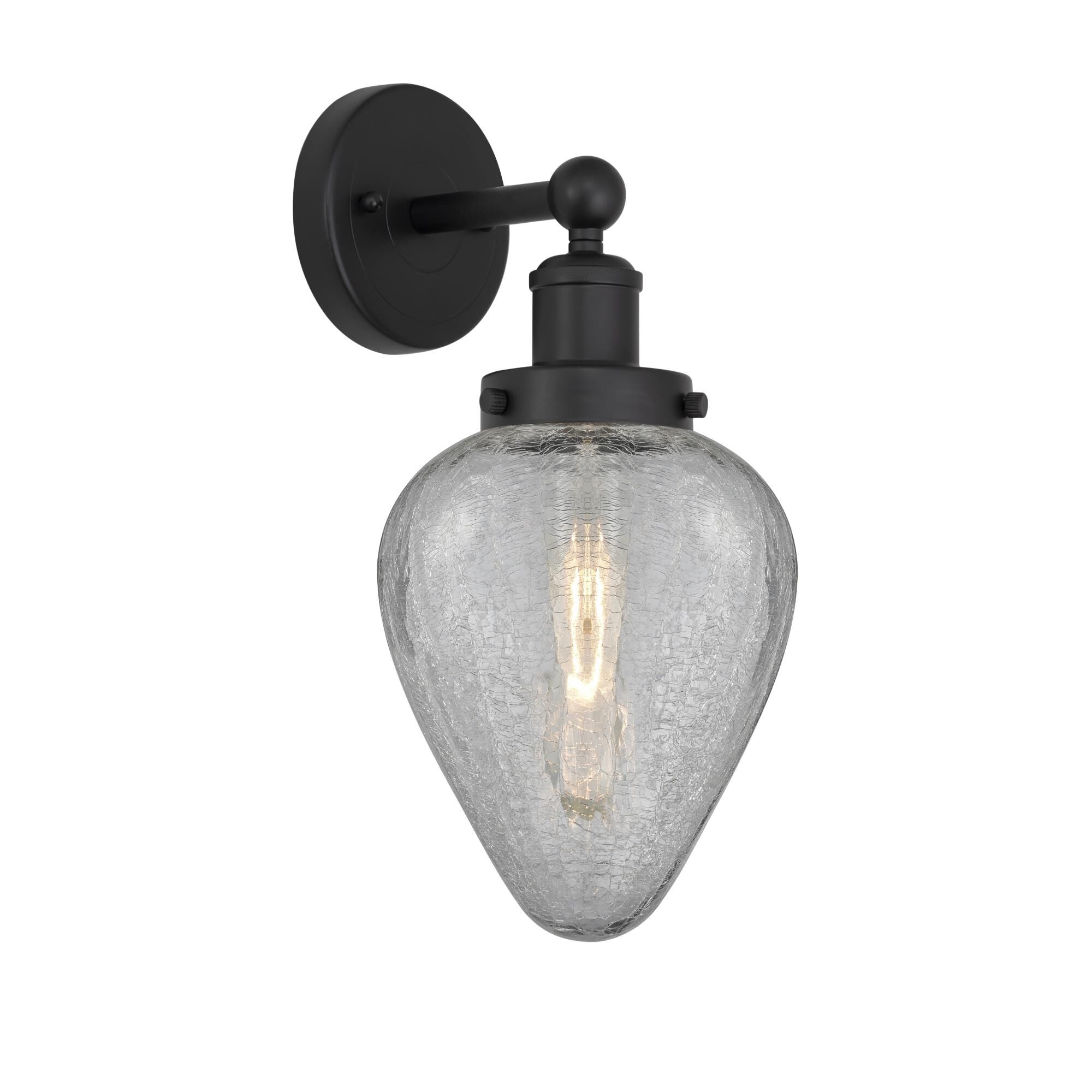 Shown in Matte Black, Clear Crackle finish and Clear Crackle glass and Clear Crackle Glass shade