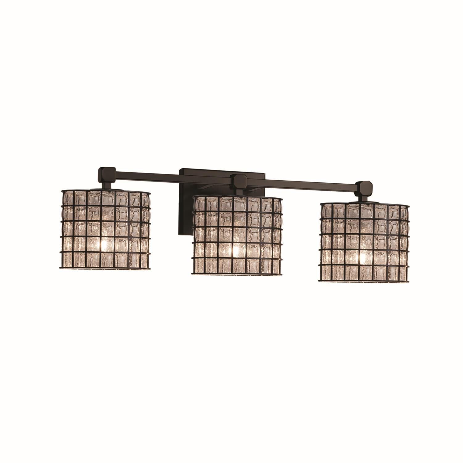 Wire Glass 24 Inch 3 Light Bath Vanity Light by Justice Design Group