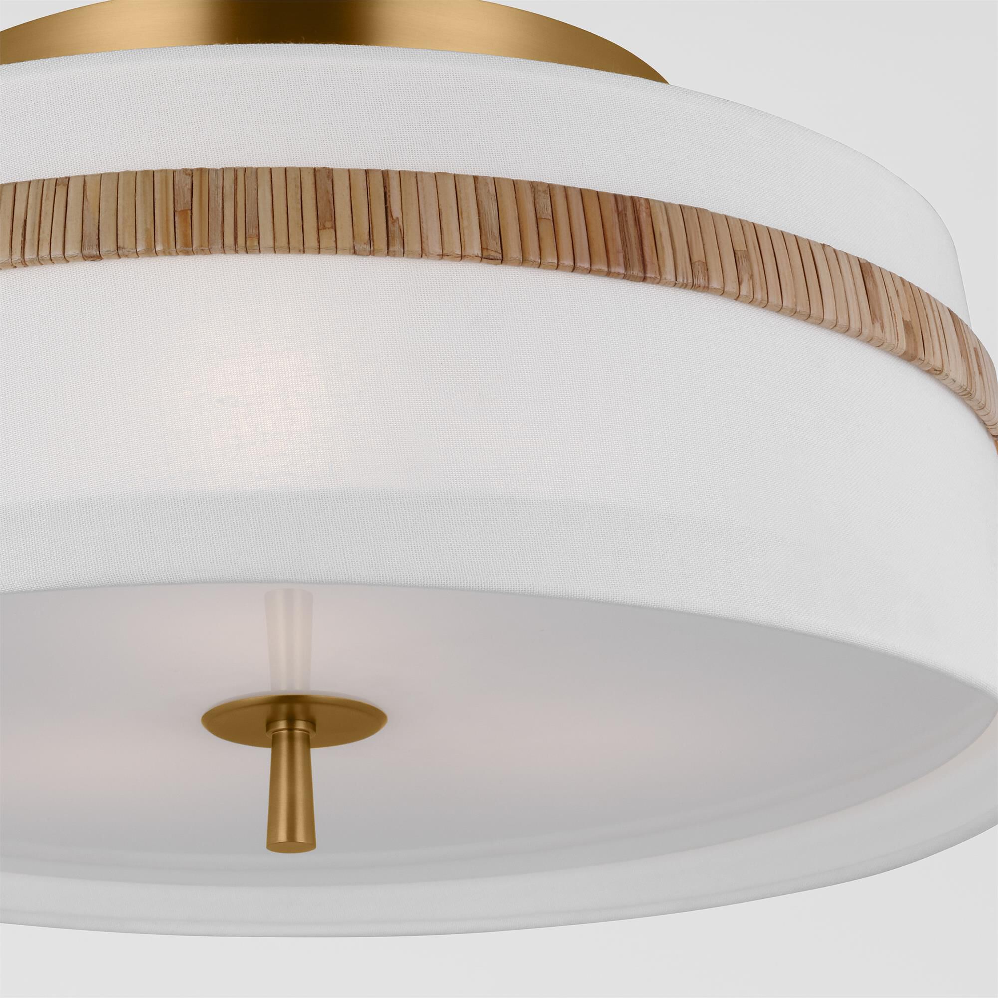 Shown in Rattan finish and White Linen shade