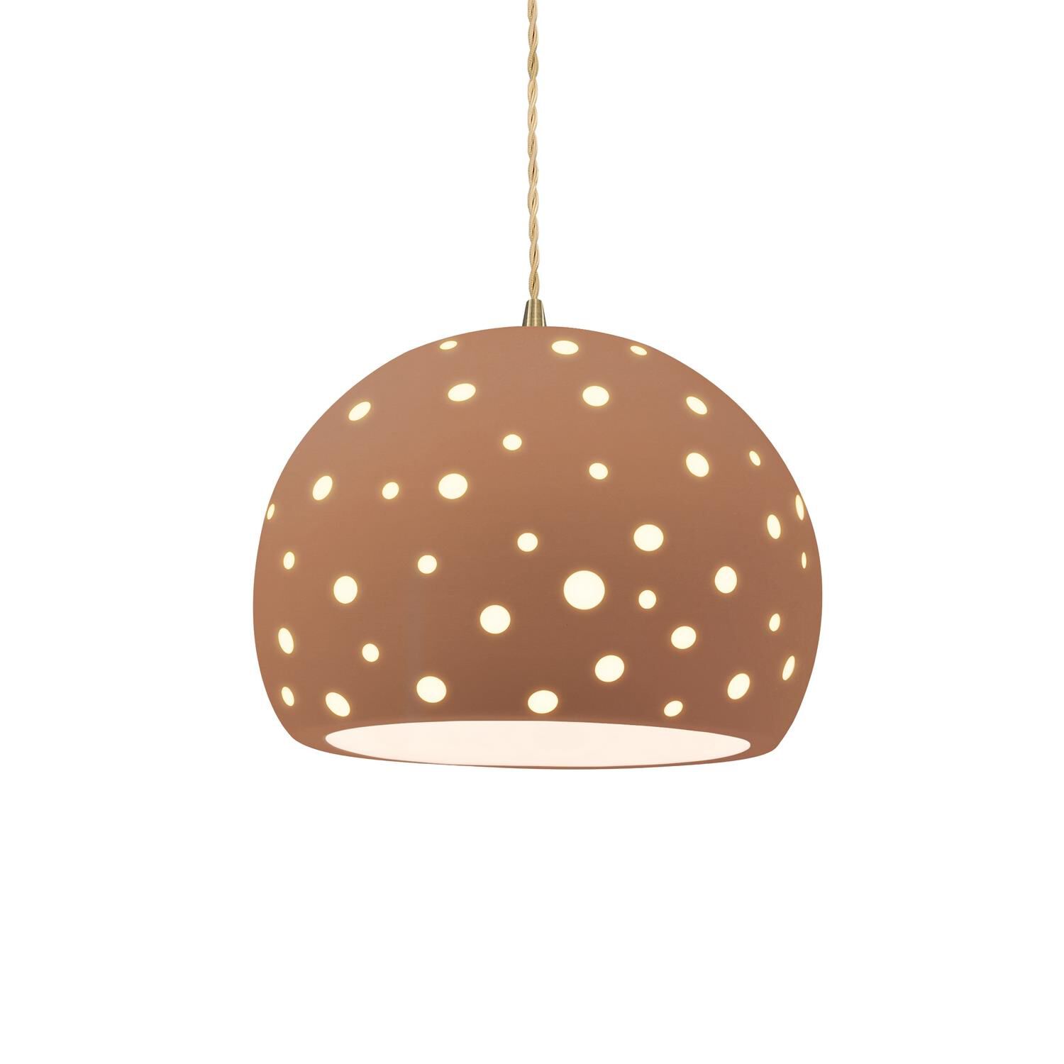 Perforated Globe 12 Inch Large Pendant by Justice Design Group