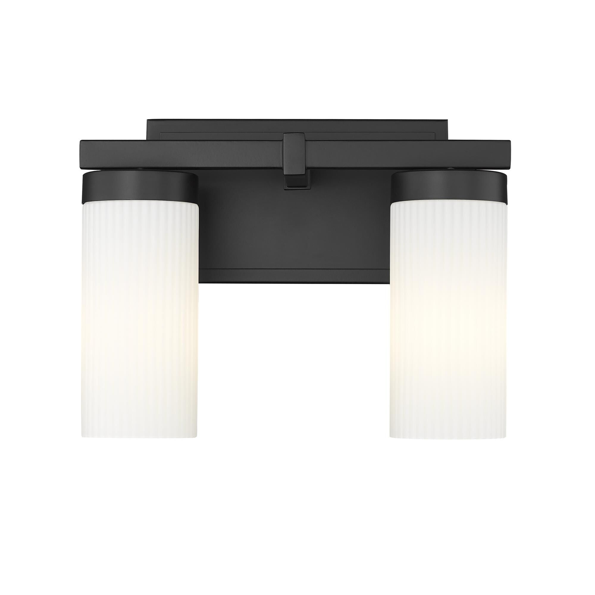 Shown in Matte Black finish and White glass and White shade