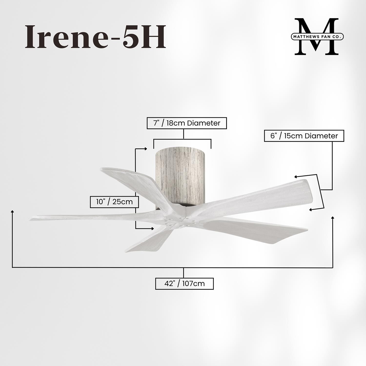 Irene 42 Inch Flush Mount Fan by Matthews Fan Company